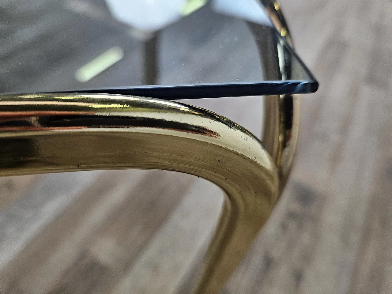 Brass coffee table with glass top, 1970s 19