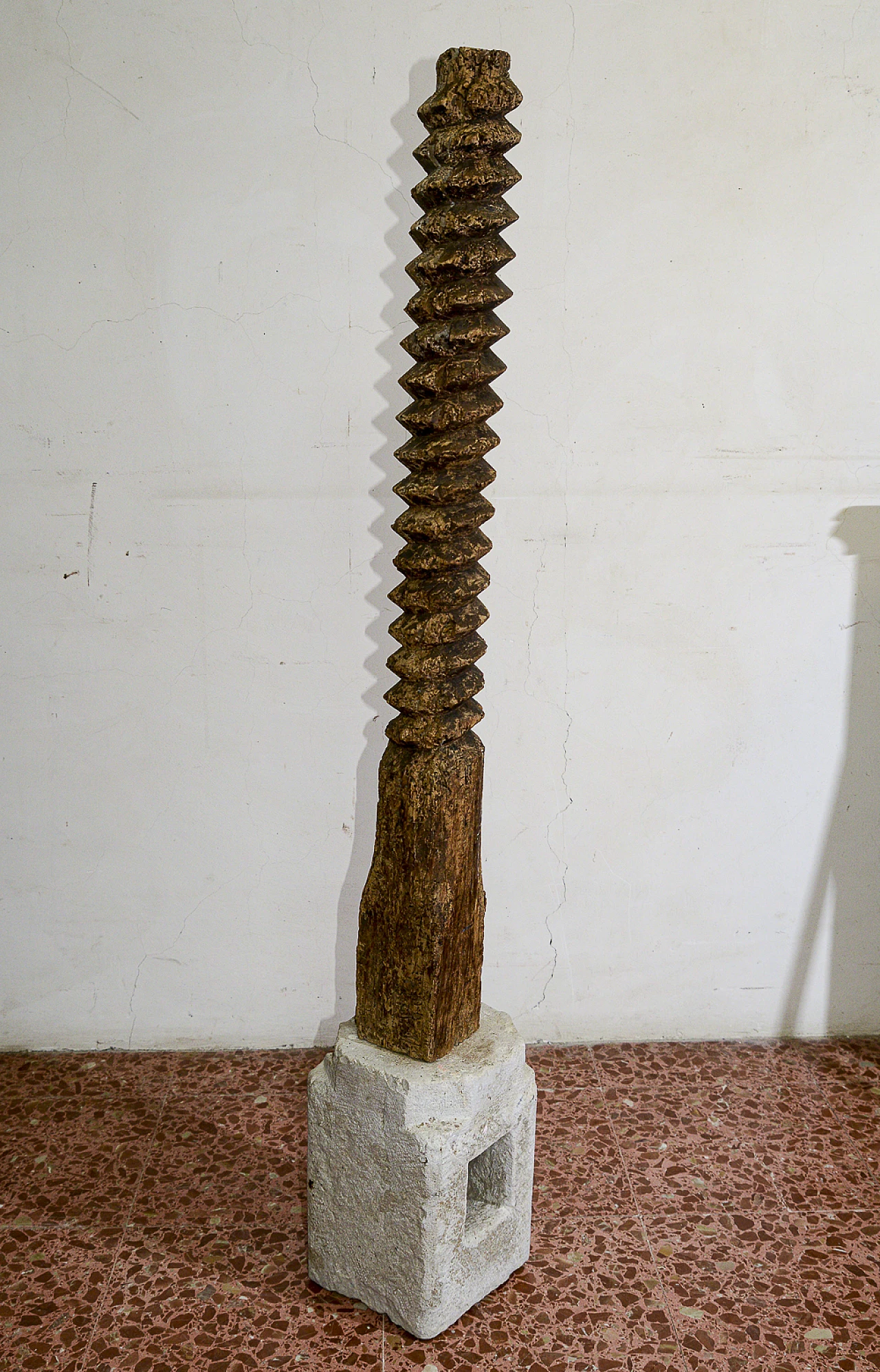 Wood screw on stone base 2