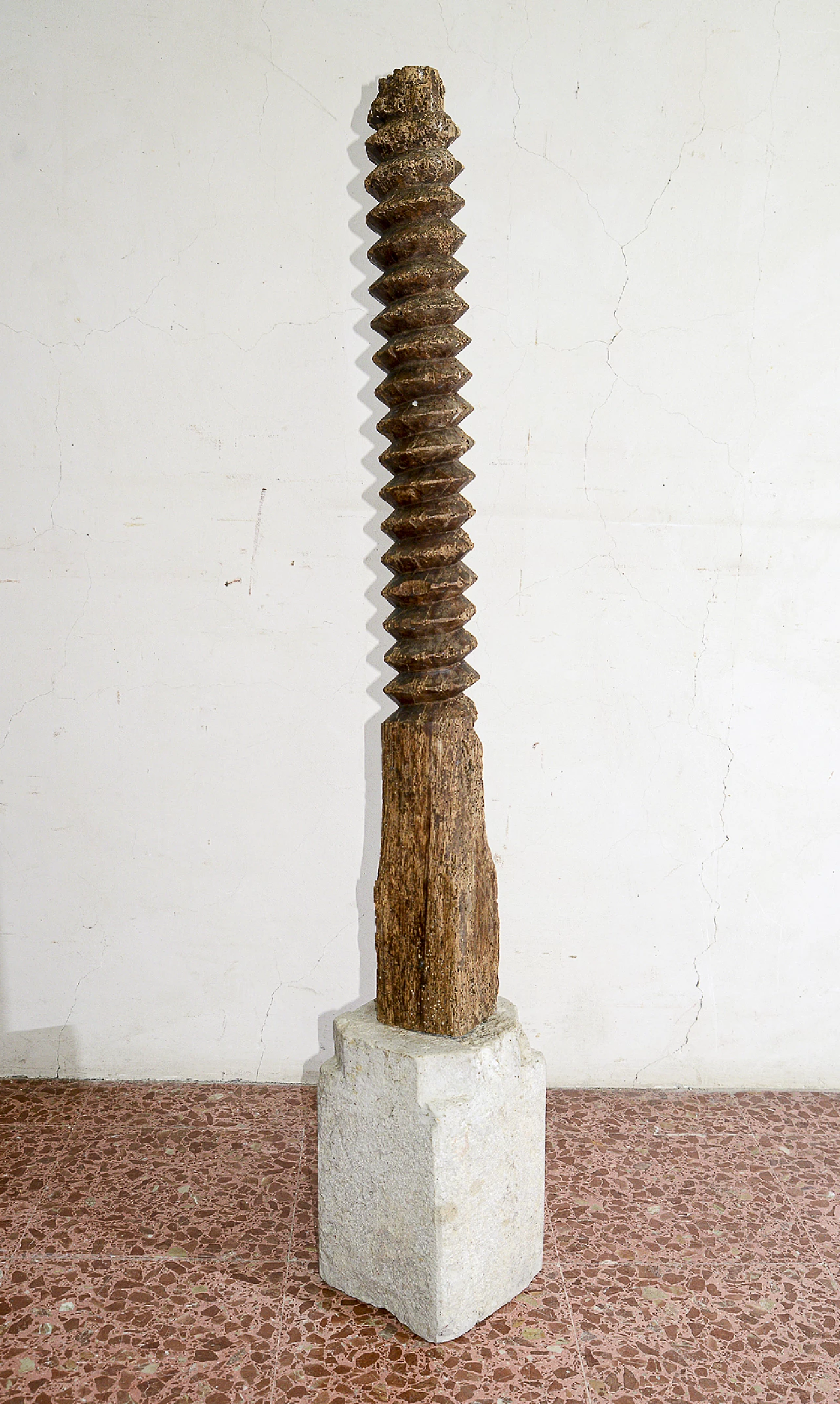 Wood screw on stone base 6