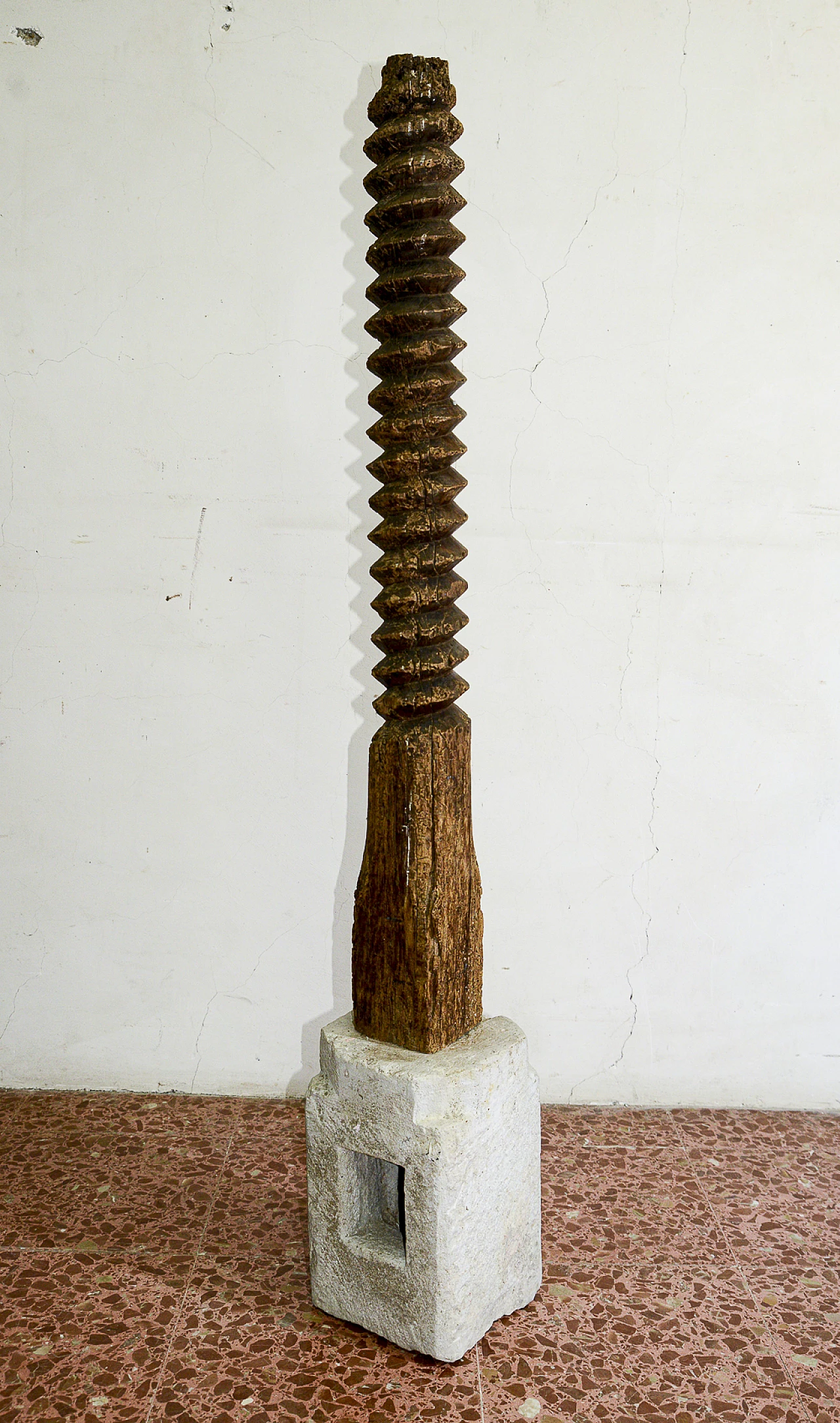 Wood screw on stone base 7