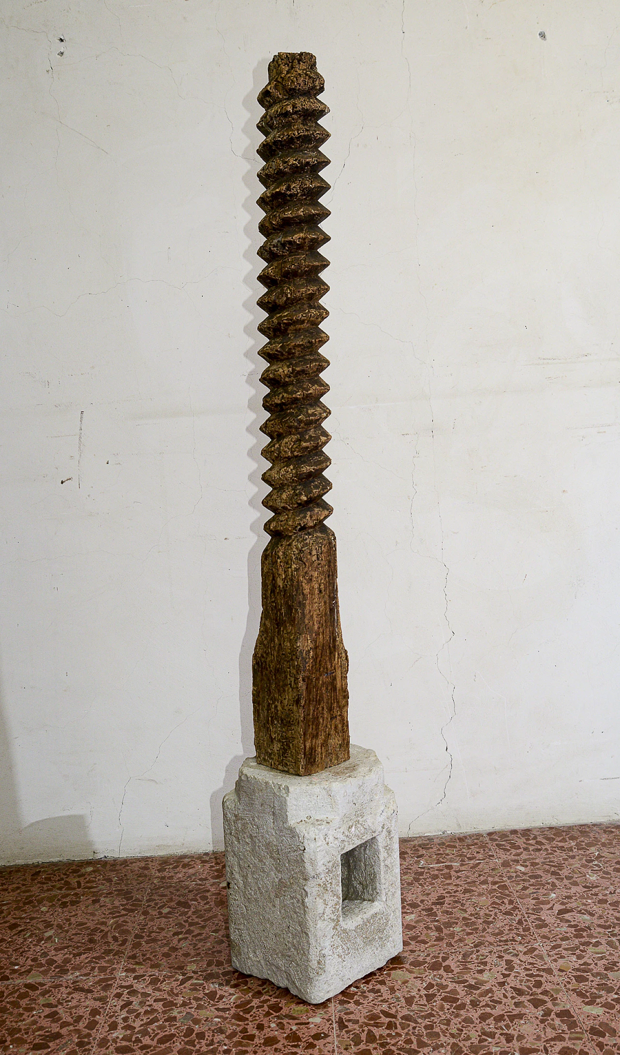 Wood screw on stone base 8