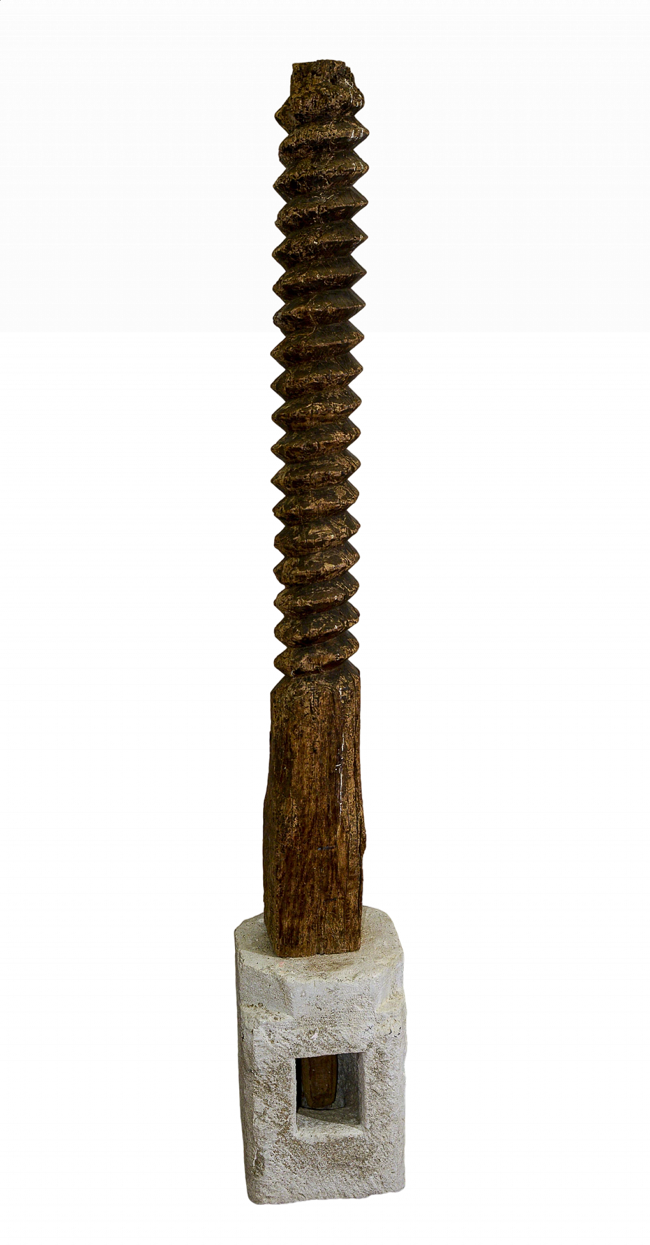 Wood screw on stone base 9