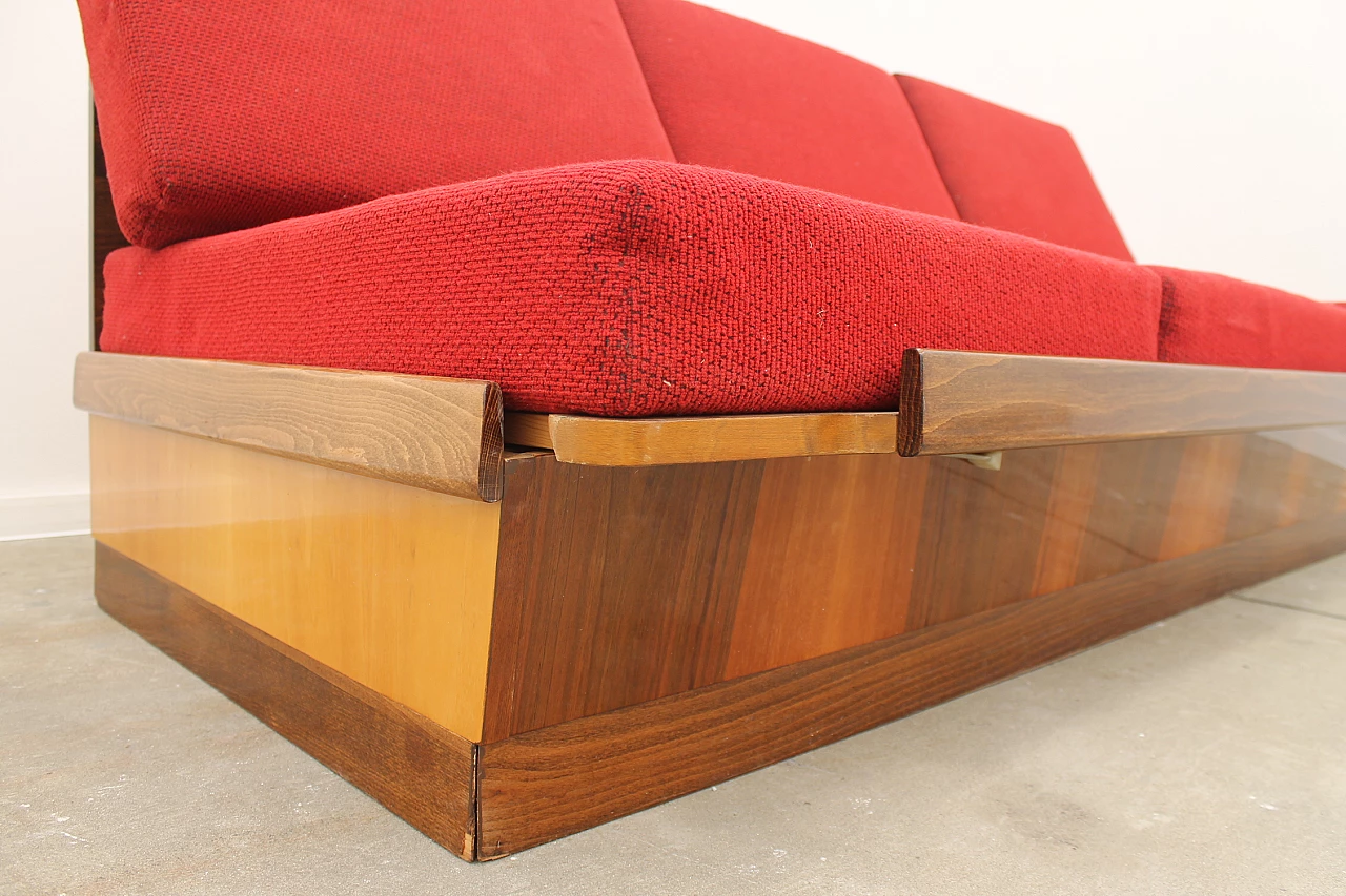 Walnut veneered folding sofa bed by Mier, 1960s 6