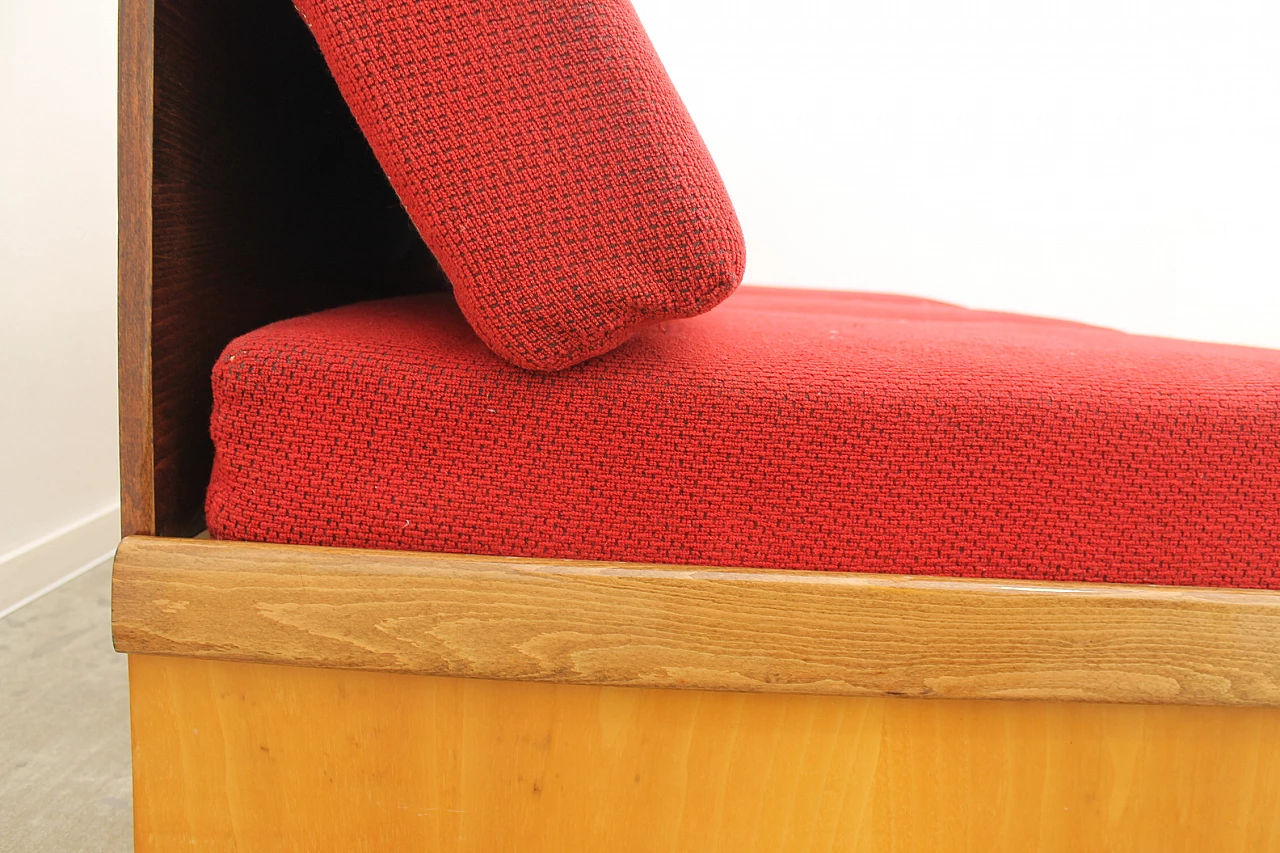 Walnut veneered folding sofa bed by Mier, 1960s 11