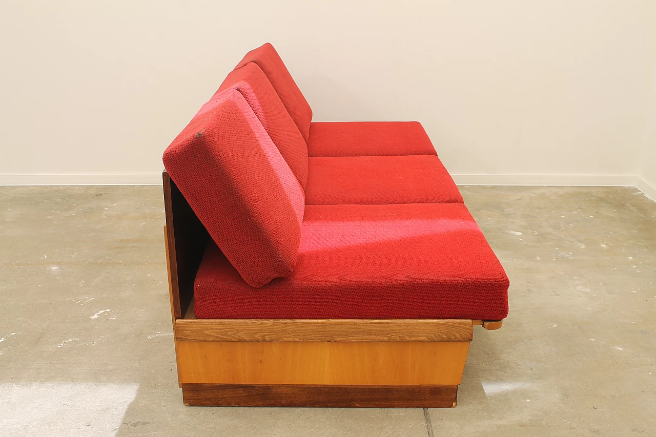 Walnut veneered folding sofa bed by Mier, 1960s 15