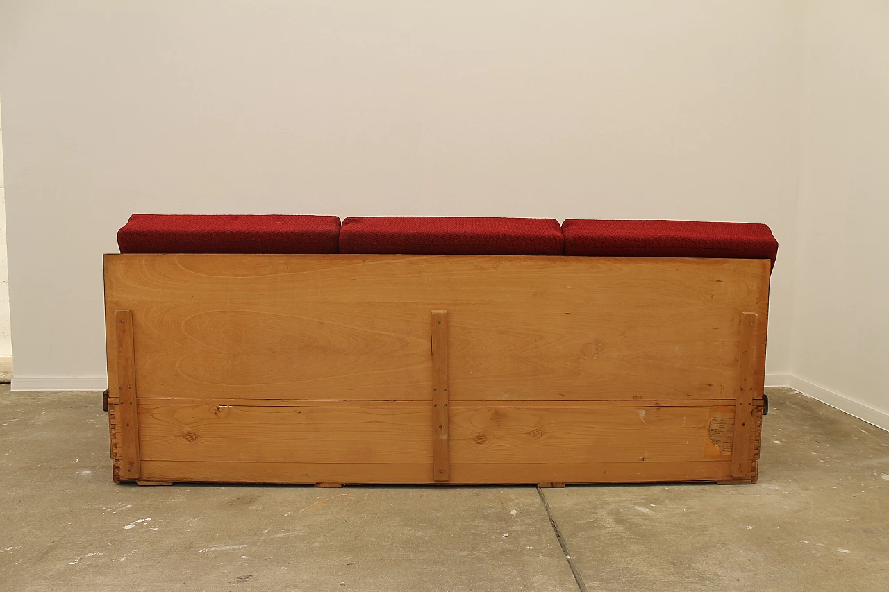 Walnut veneered folding sofa bed by Mier, 1960s 16