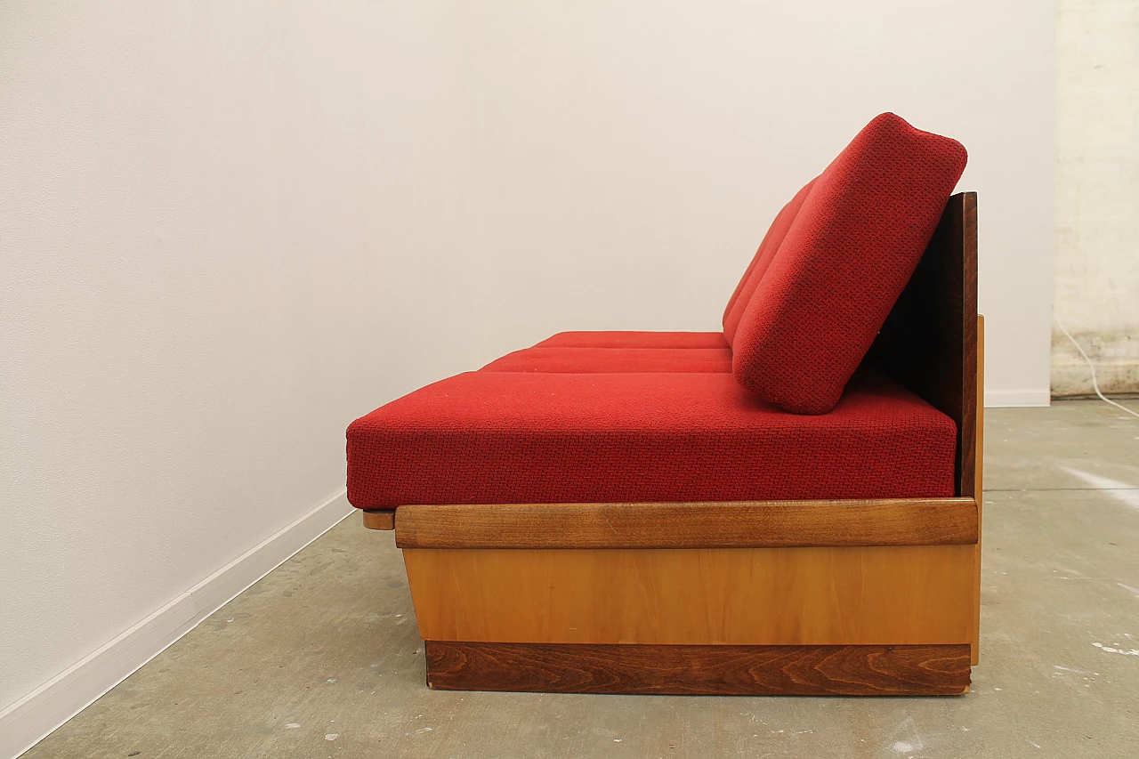 Walnut veneered folding sofa bed by Mier, 1960s 19