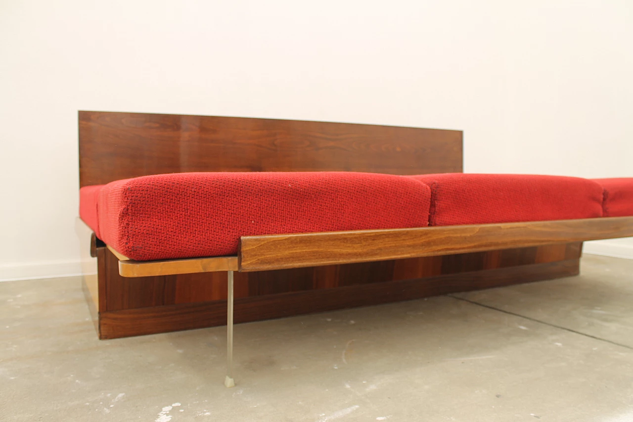 Walnut veneered folding sofa bed by Mier, 1960s 23