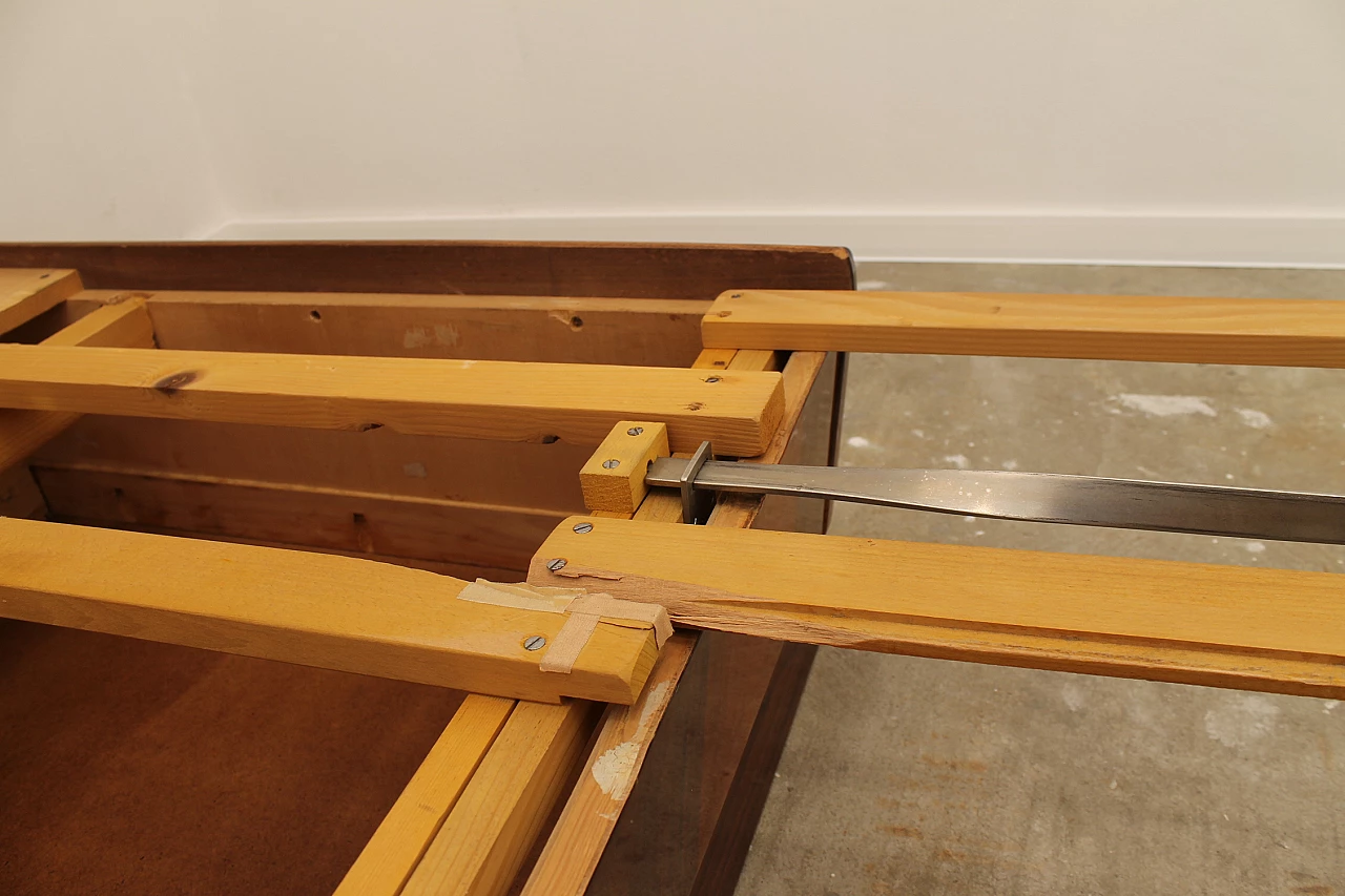 Walnut veneered folding sofa bed by Mier, 1960s 30