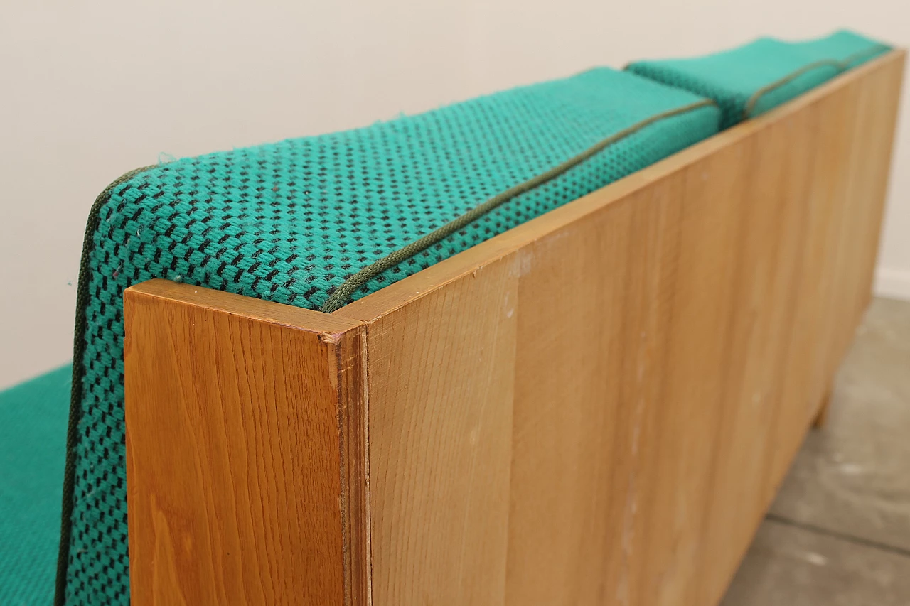 Beech and fabric folding sofa bed by Jitona, 1970s 9