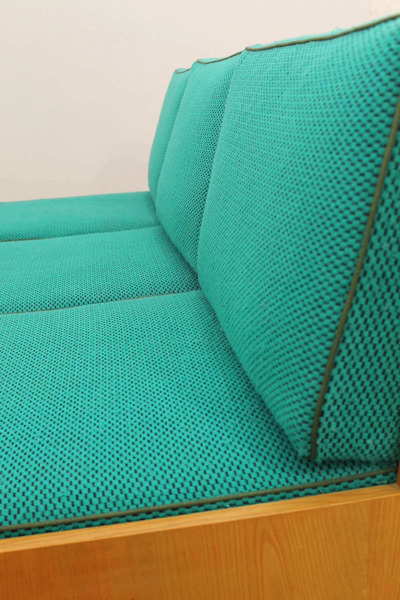 Beech and fabric folding sofa bed by Jitona, 1970s 10