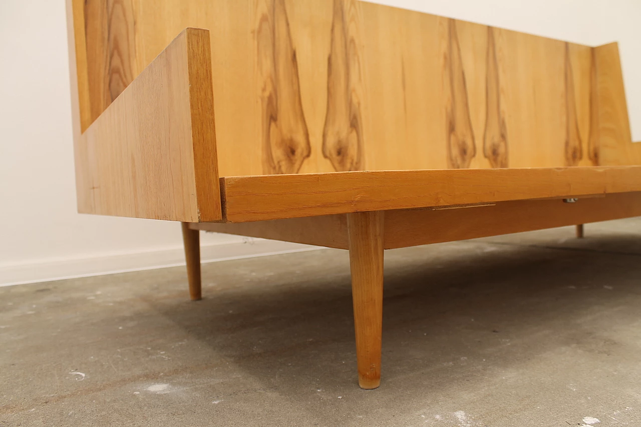 Beech and fabric folding sofa bed by Jitona, 1970s 16