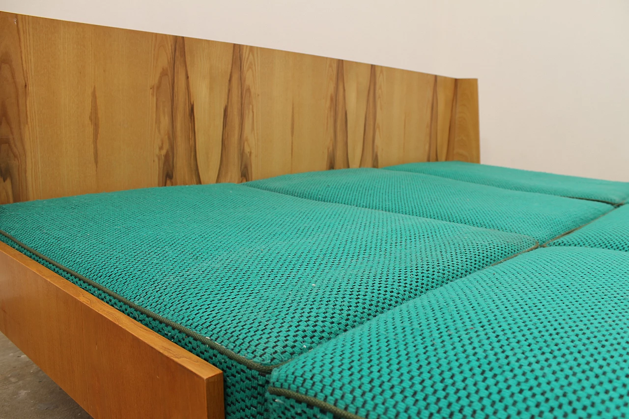 Beech and fabric folding sofa bed by Jitona, 1970s 24