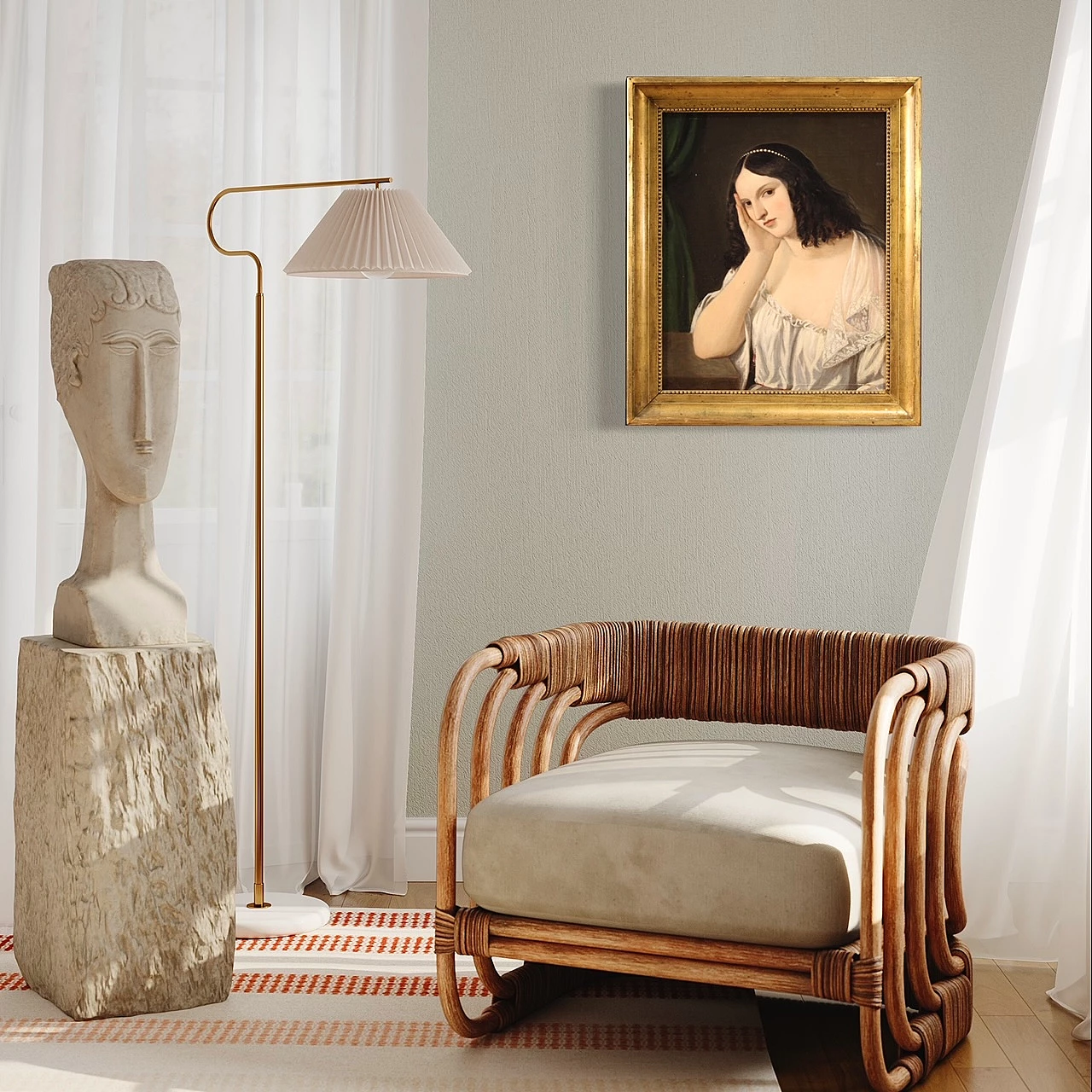 Ritratto di fanciulla, dipinto a olio su tela, '800 3