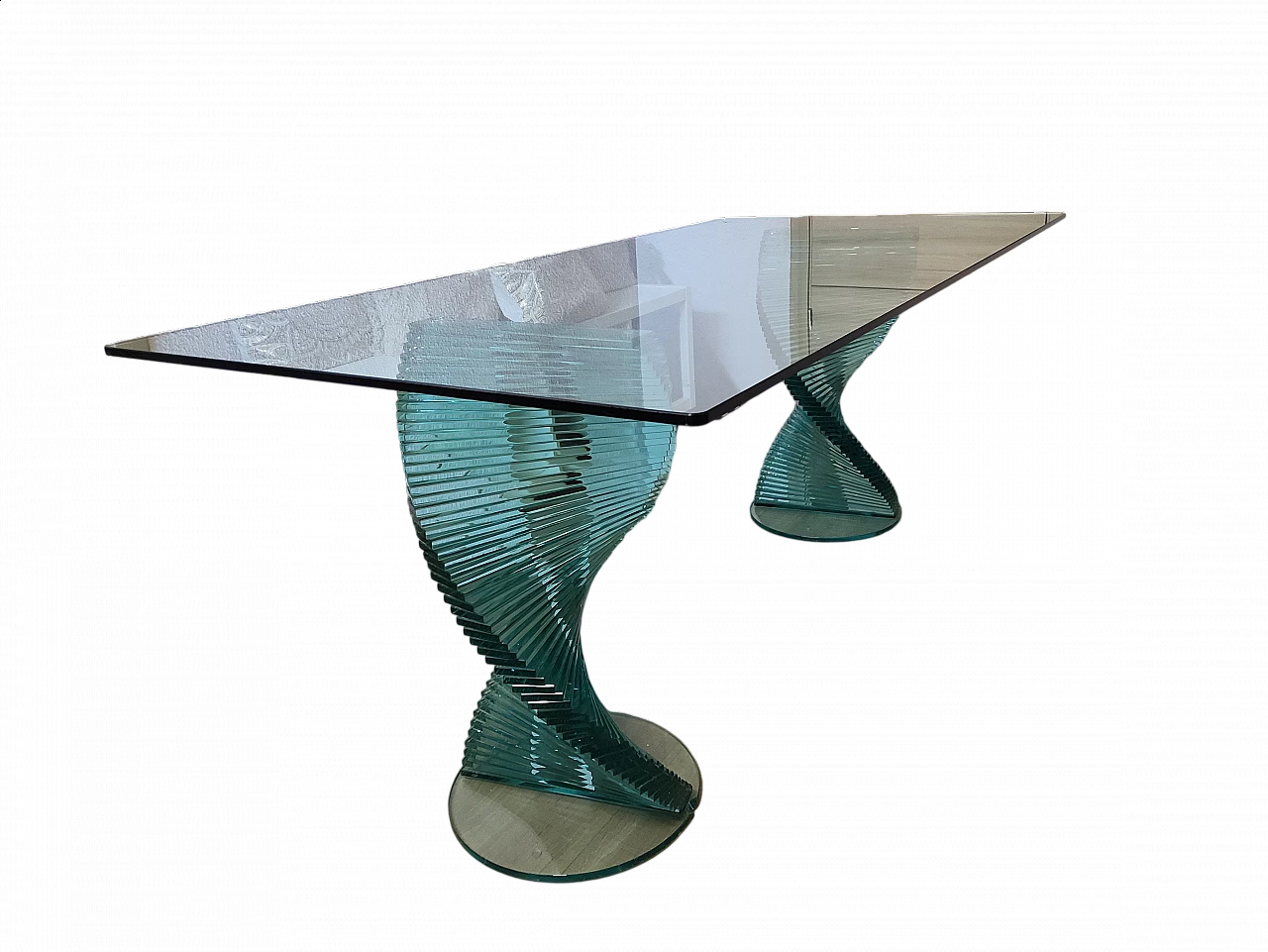 Crystal table with spiral legs by Ravello, 1980s 45