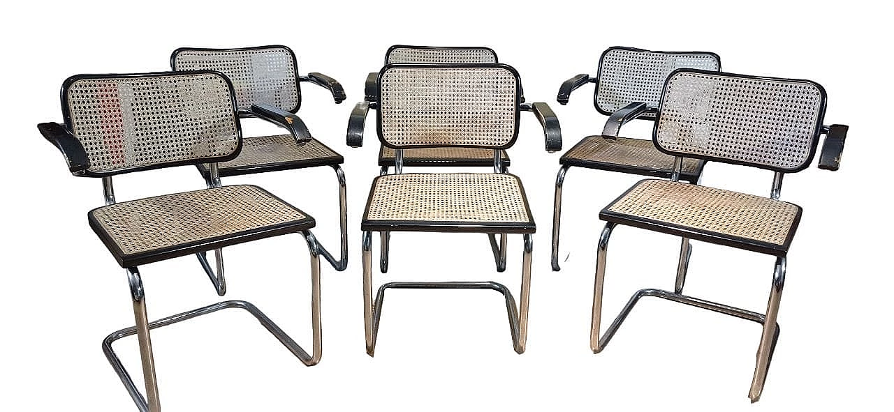 6 Cesca B32 armchairs by Marcel Breuer for Stendig Furniture Co., 1970s 356