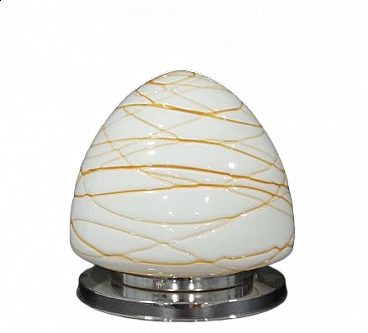 Lampada da tavolo in vetro di Murano soffiato a mano, anni '80