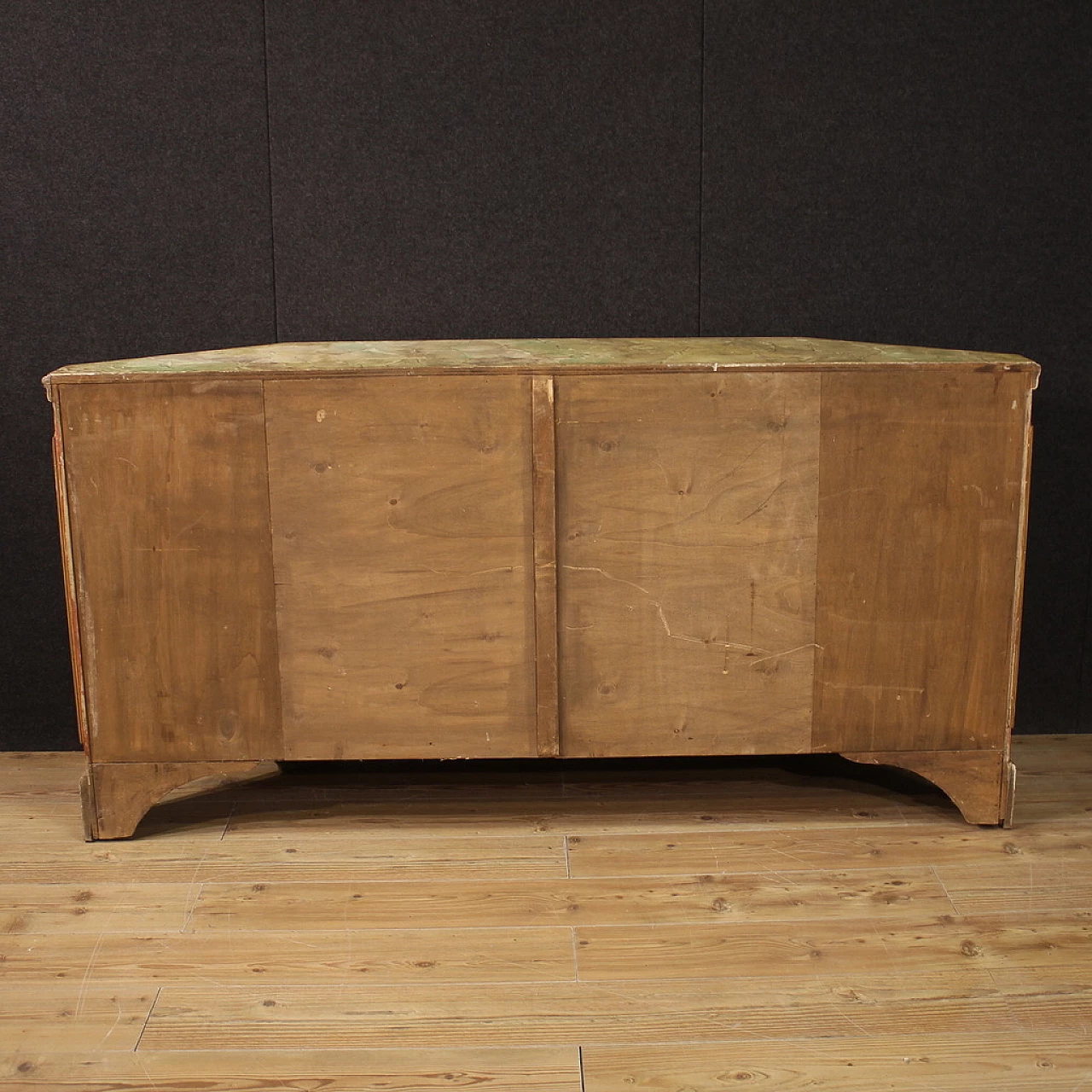 Credenza veneta in legno con paesaggi dipinti, anni '50 7