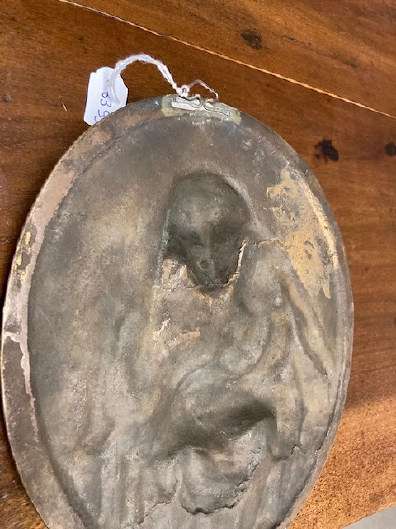 Altorilievo ovale in bronzo con la Vergine e il Bambino, '800 5