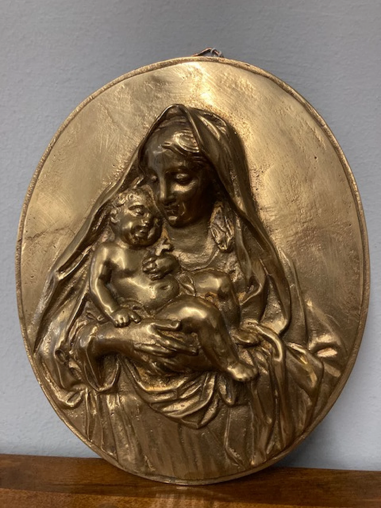 Altorilievo ovale in bronzo con la Vergine e il Bambino, '800 6