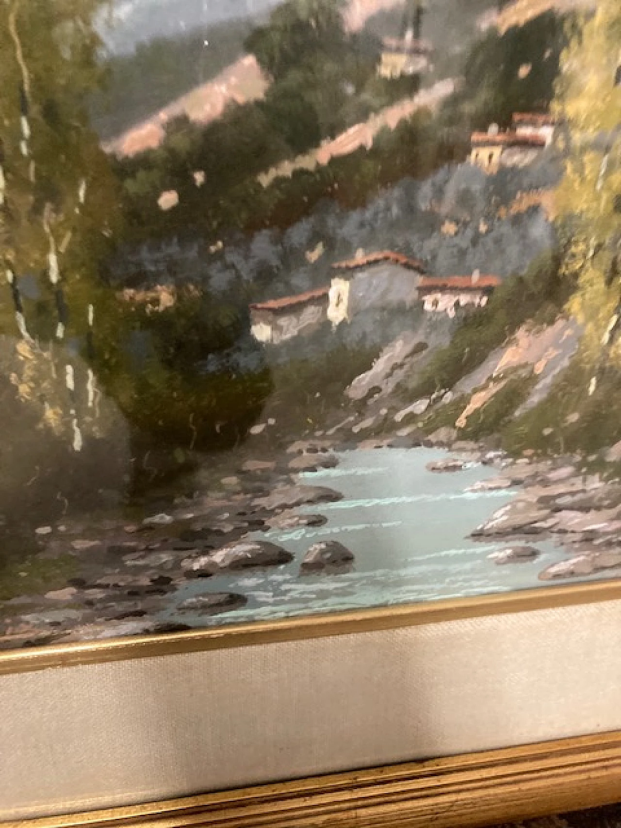 Giacomo Delcroix, landscape, oil painting on faesite, 1950s 5