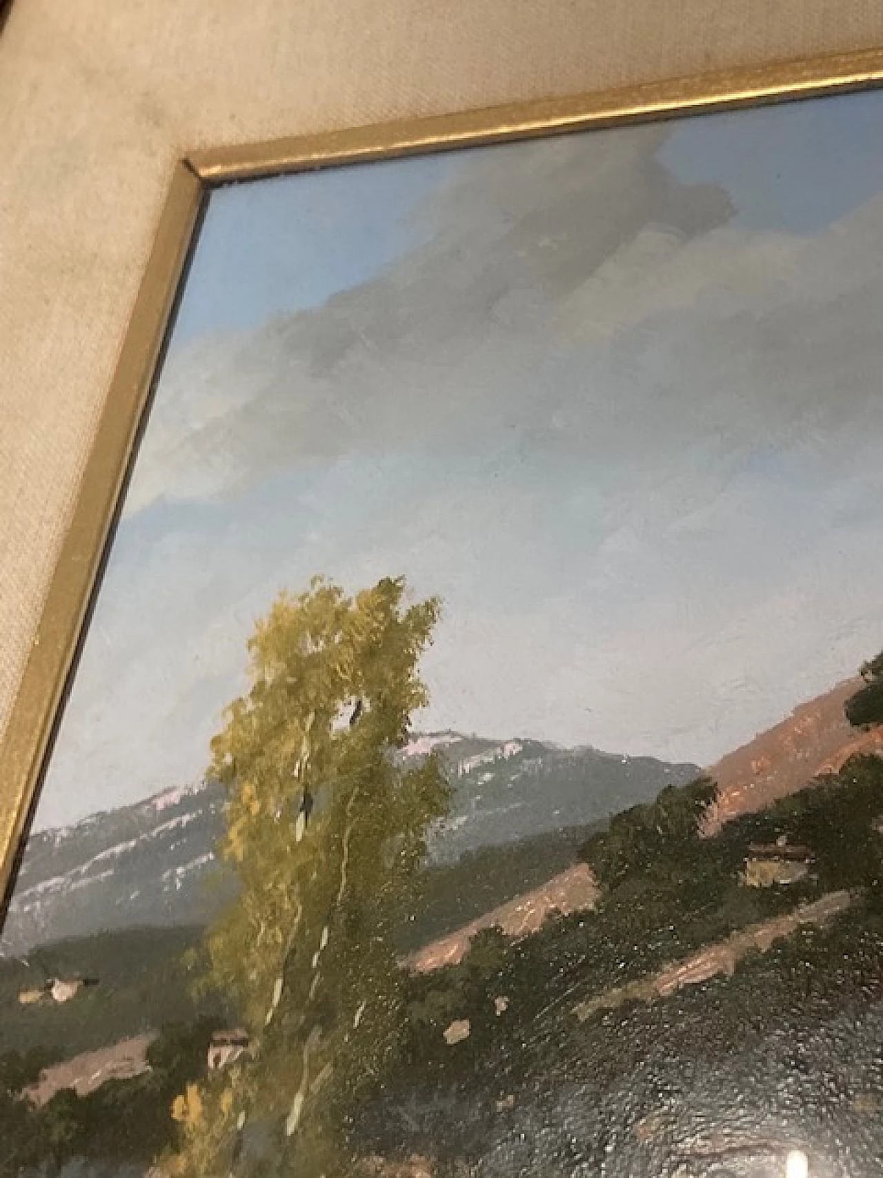 Giacomo Delcroix, landscape, oil painting on faesite, 1950s 6