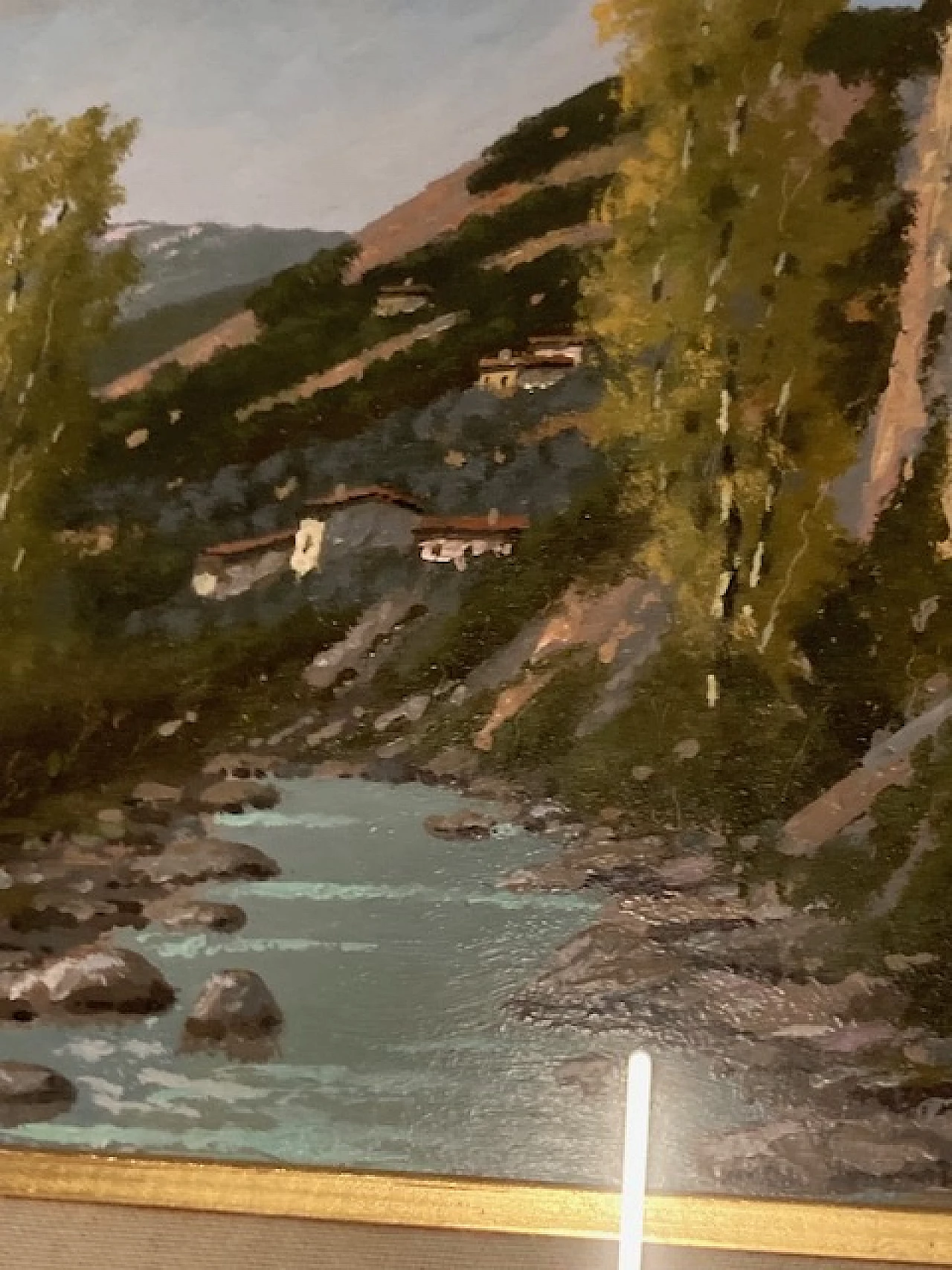 Giacomo Delcroix, landscape, oil painting on faesite, 1950s 7