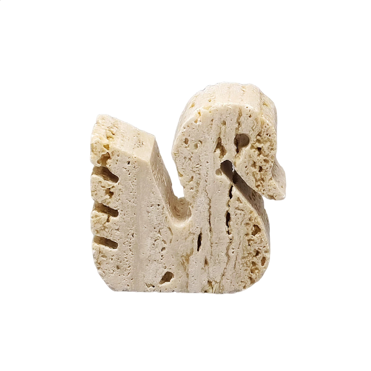 Travertine swan sculpture by Enzo Mari for F.lli Mannelli, 1970s 8