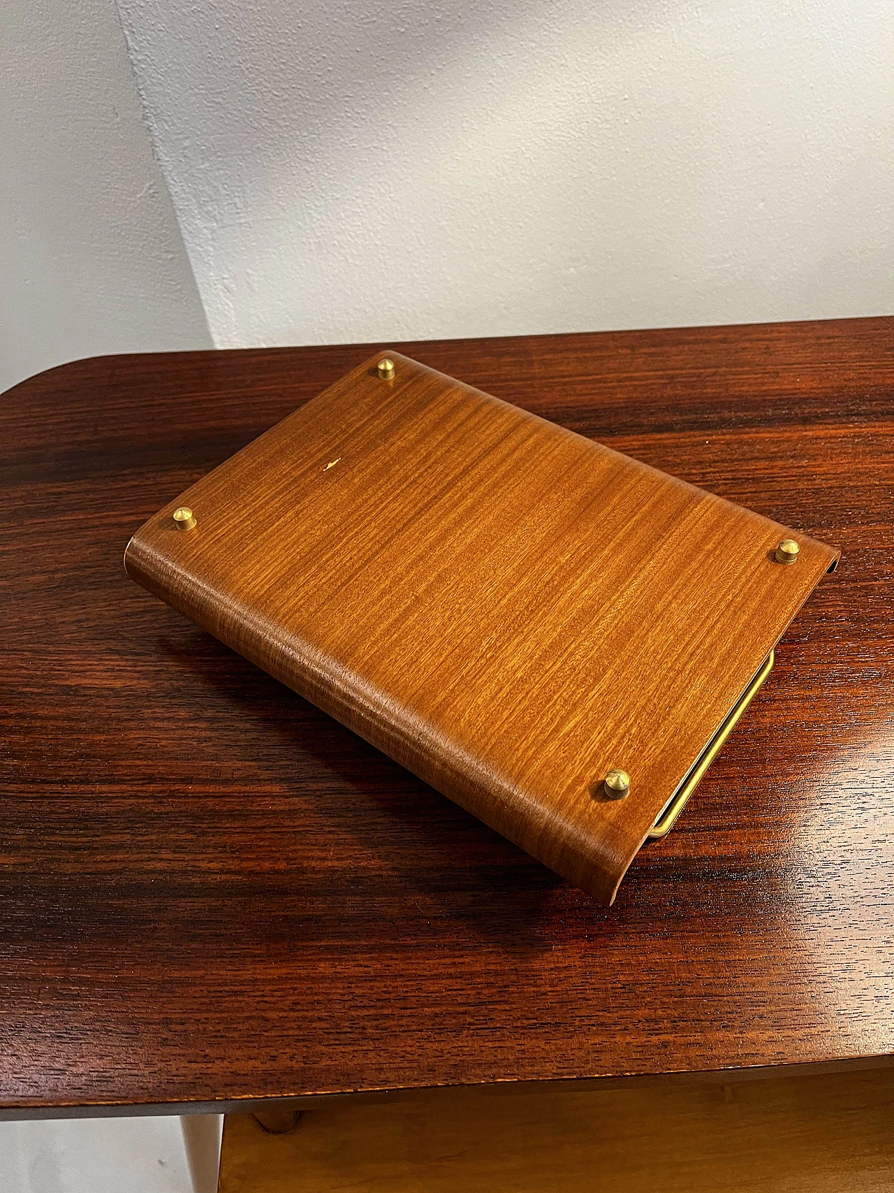 Teak and brass tray, 1960s 3