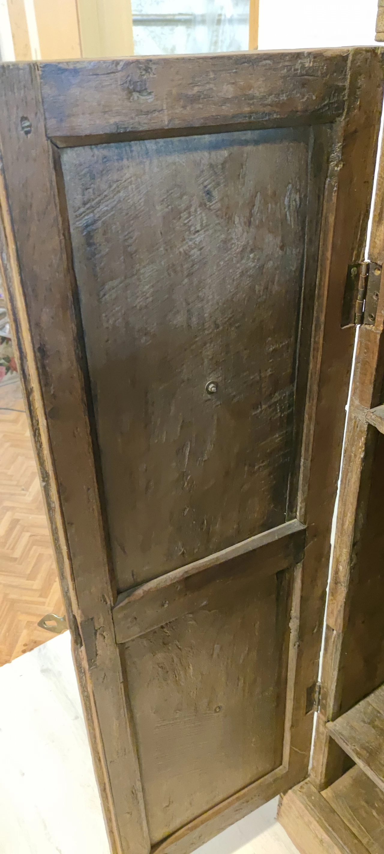 Armadio indiano in teak dipinto di verde, metà '800 7