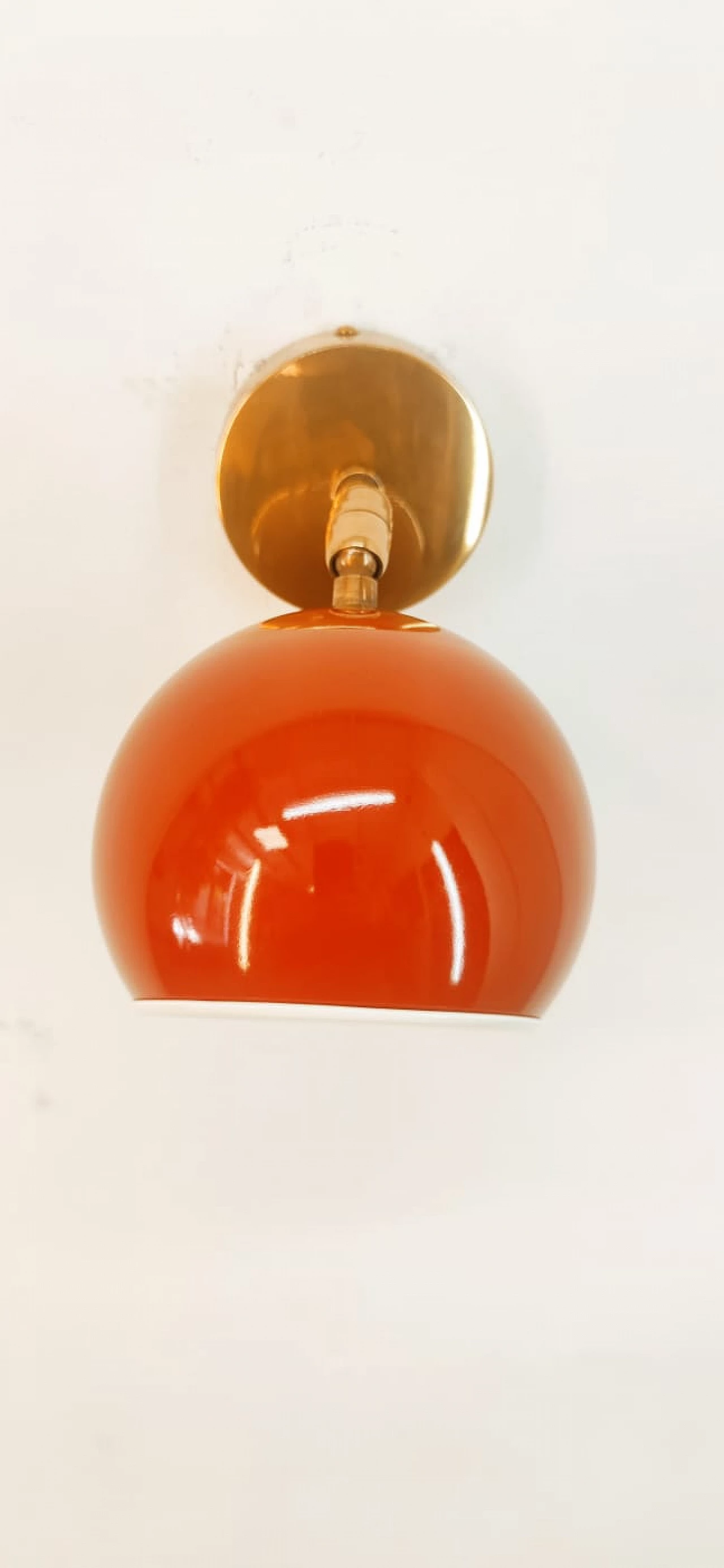 Applique regolabile in ottone e metallo rosso, anni '70 4