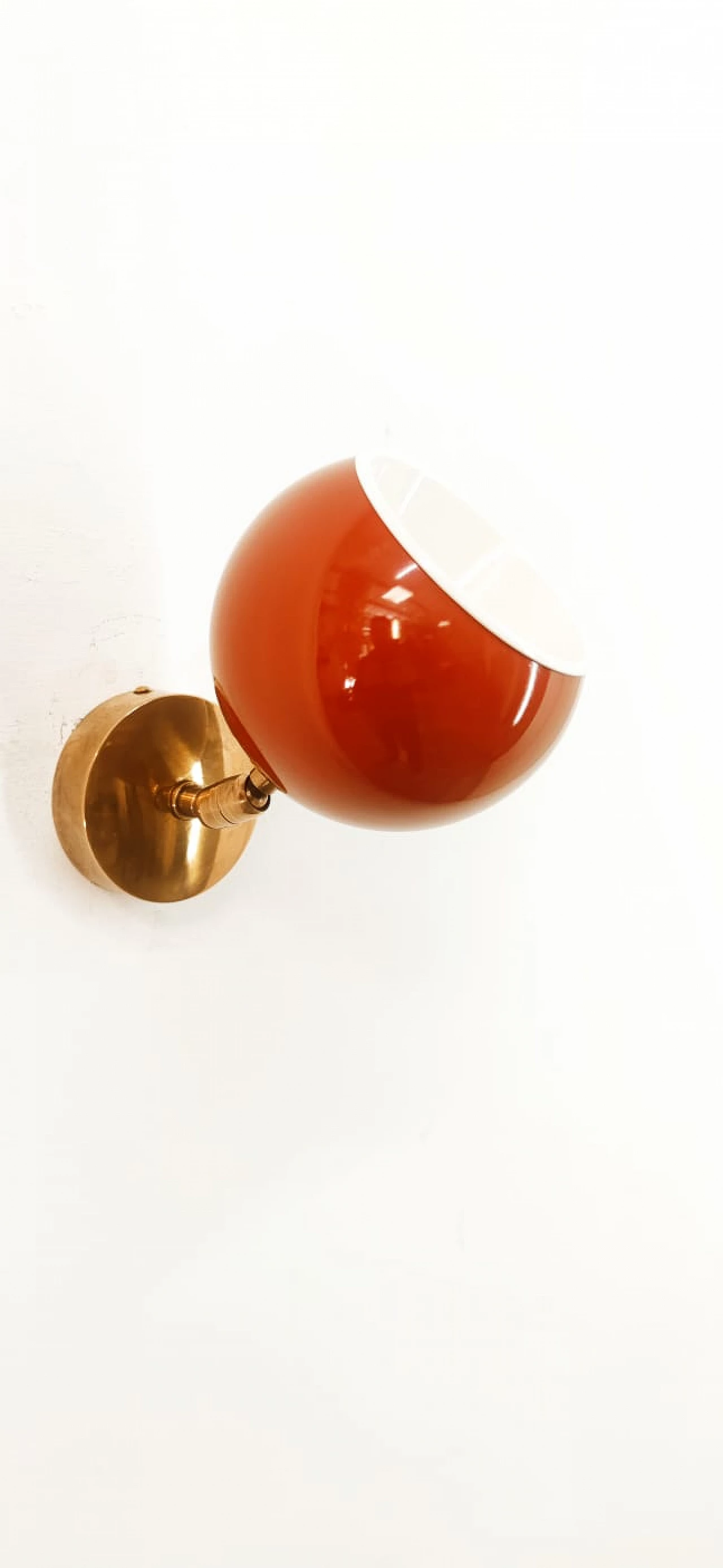 Applique regolabile in ottone e metallo rosso, anni '70 7