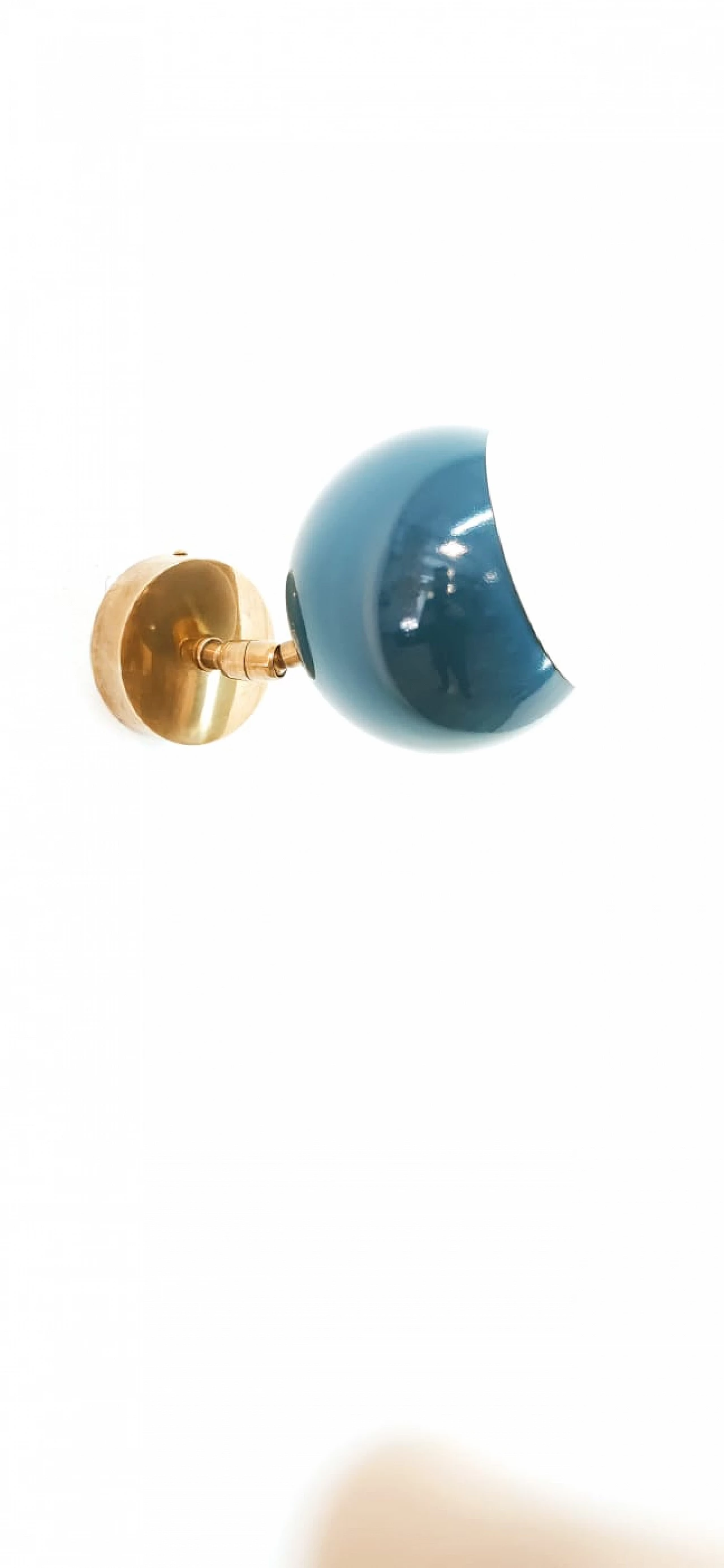 Brass and blue metal adjustable wall light, 1970s 1