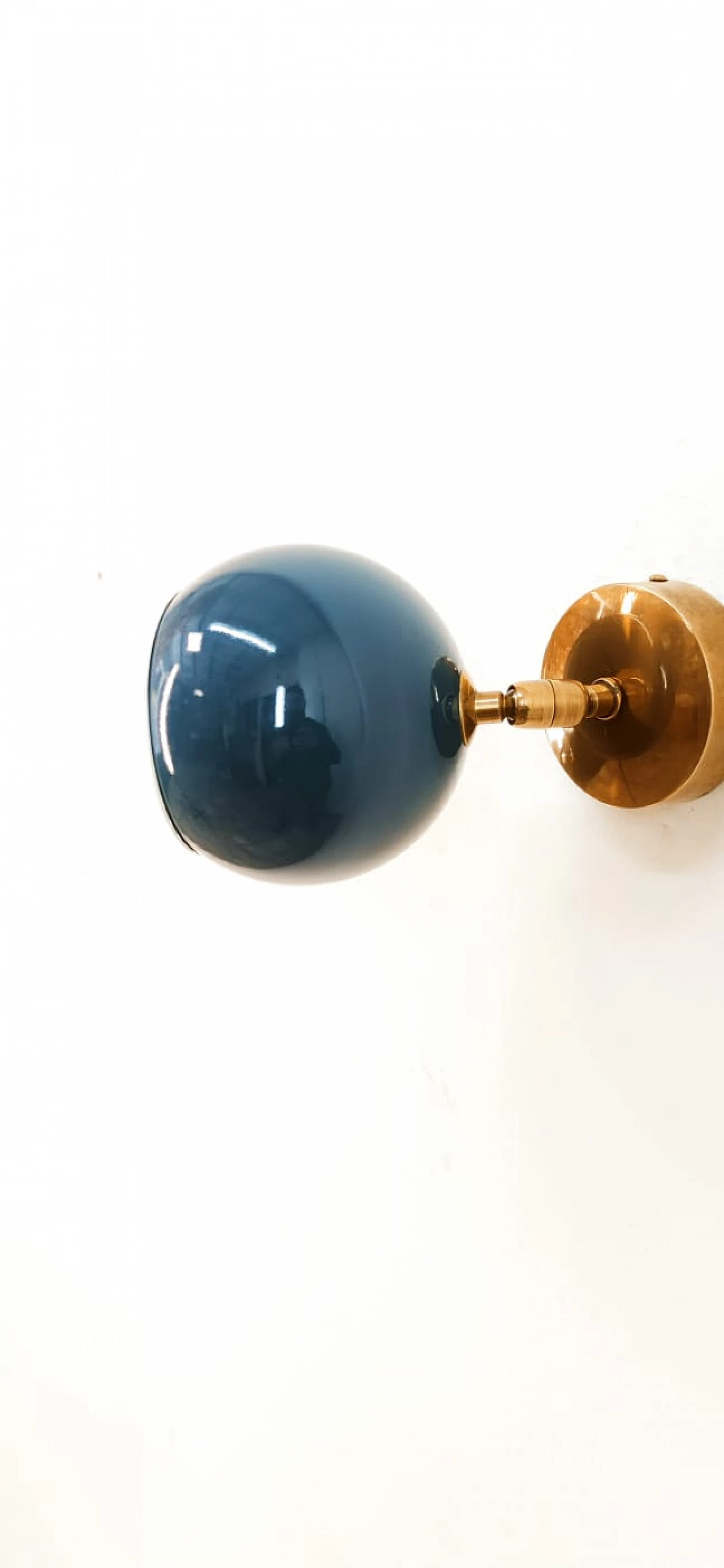 Brass and blue metal adjustable wall light, 1970s 5