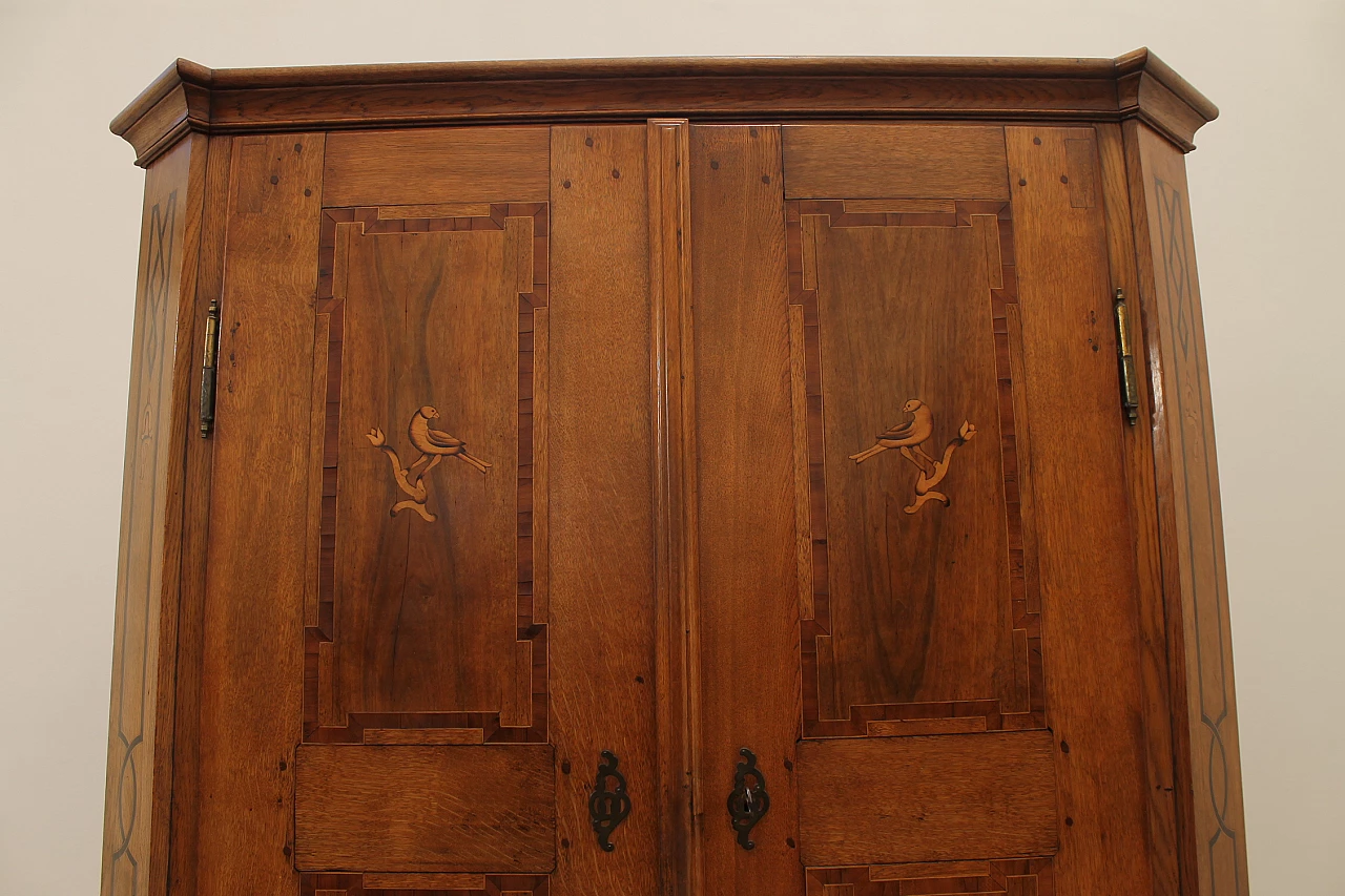 Armadio Barocco in quercia massiccio con intarsi in noce, fine '700 8