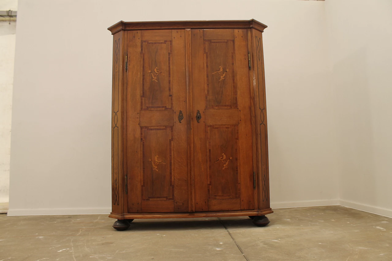 Armadio Barocco in quercia massiccio con intarsi in noce, fine '700 9