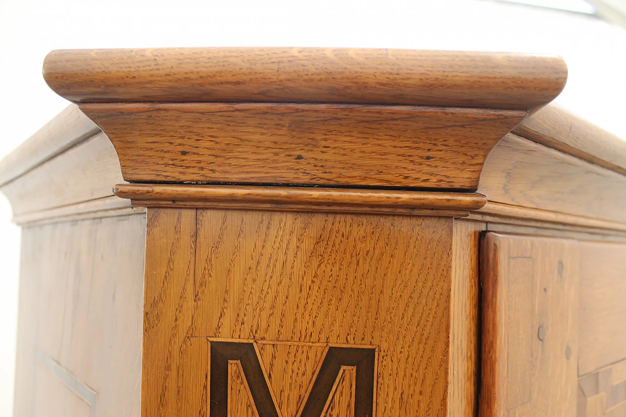 Armadio Barocco in quercia massiccio con intarsi in noce, fine '700 12