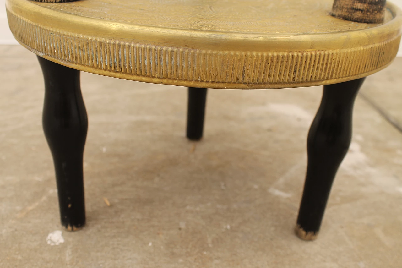 Art Deco round walnut and brass coffee table, 1930s 14