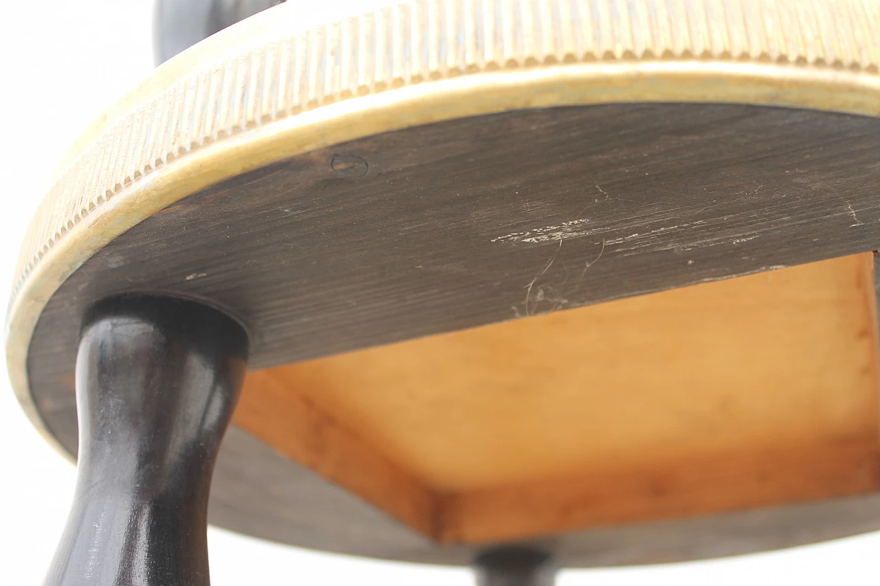 Art Deco round walnut and brass coffee table, 1930s 17