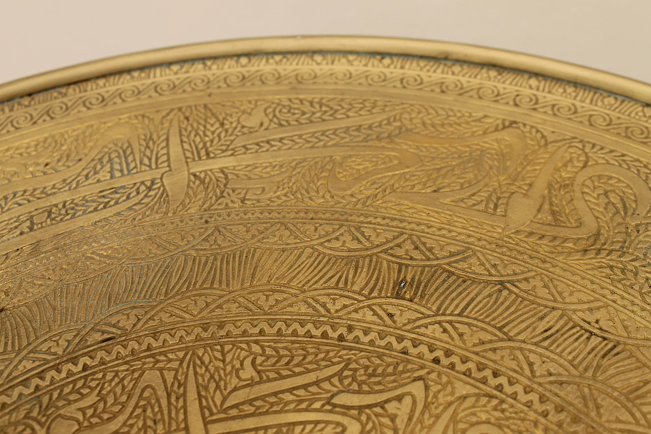 Art Deco round walnut and brass coffee table, 1930s 18