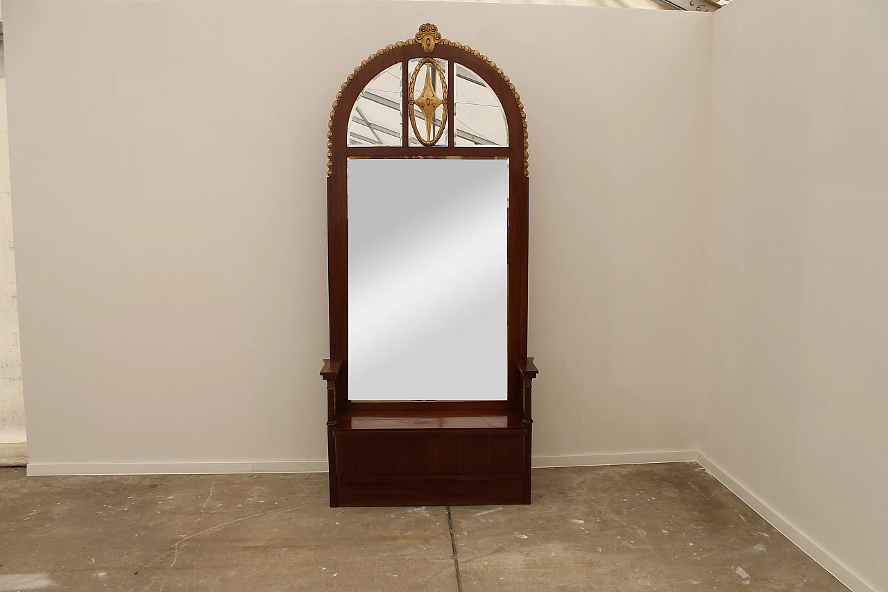 Vienna Secession mahogany veneered floor mirror, early 20th century 2