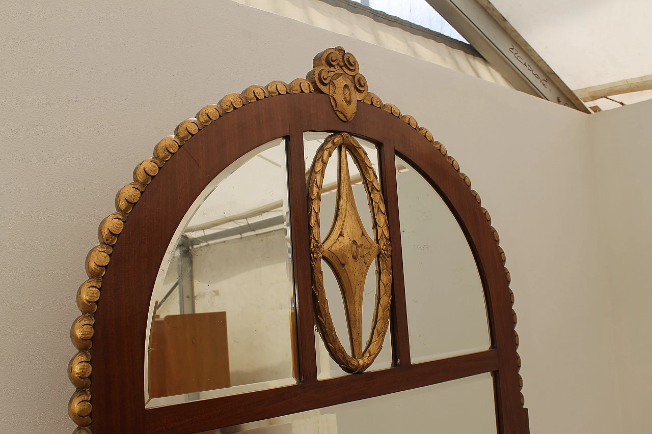 Vienna Secession mahogany veneered floor mirror, early 20th century 7