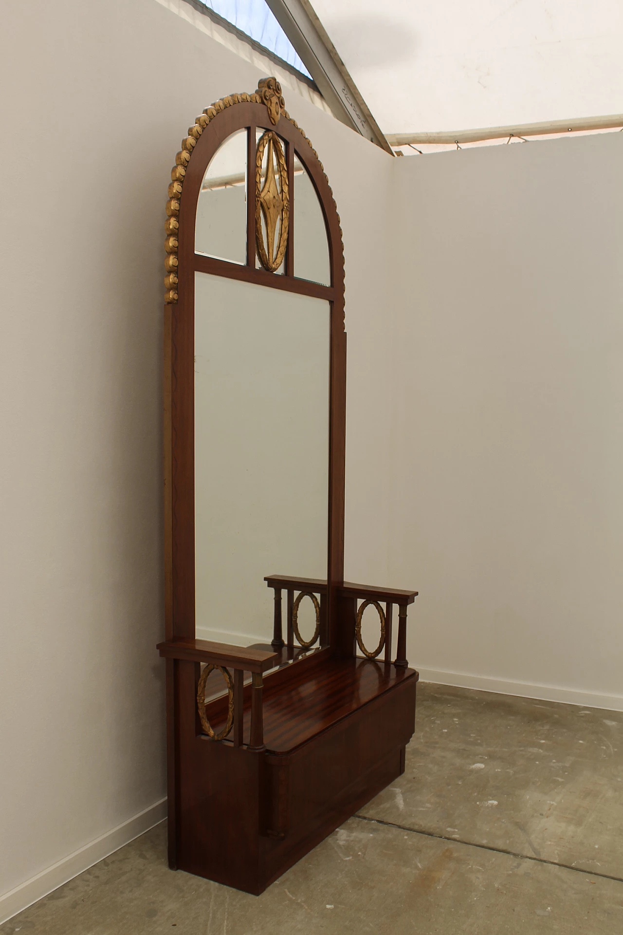 Vienna Secession mahogany veneered floor mirror, early 20th century 15