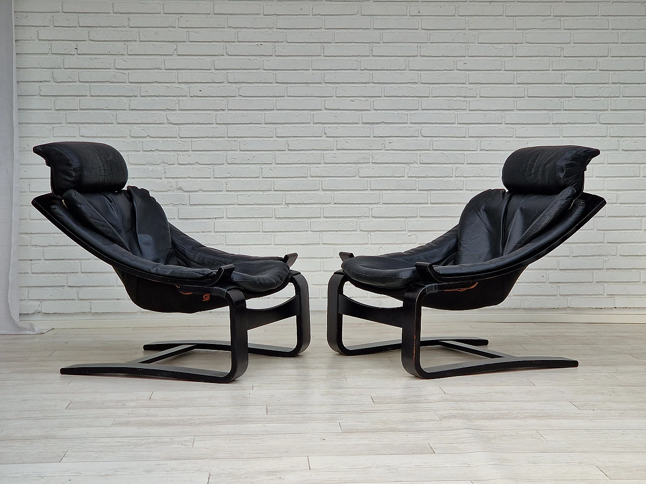 Pair of Kroken armchairs by Ake Fribyter for Nelo, 1970s 1