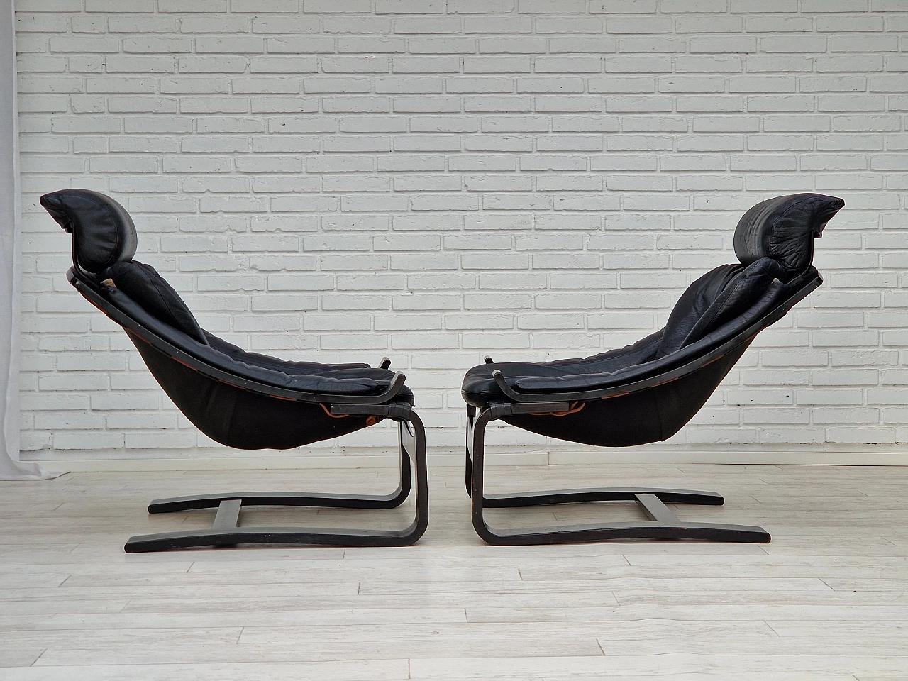 Pair of Kroken armchairs by Ake Fribyter for Nelo, 1970s 2