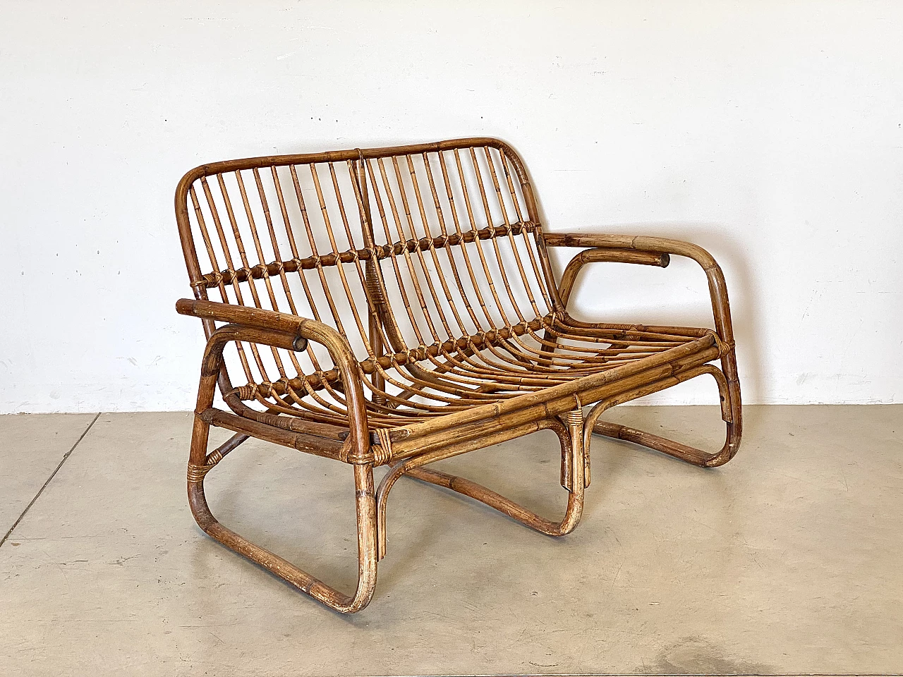 Bamboo sofa, 1970s 1