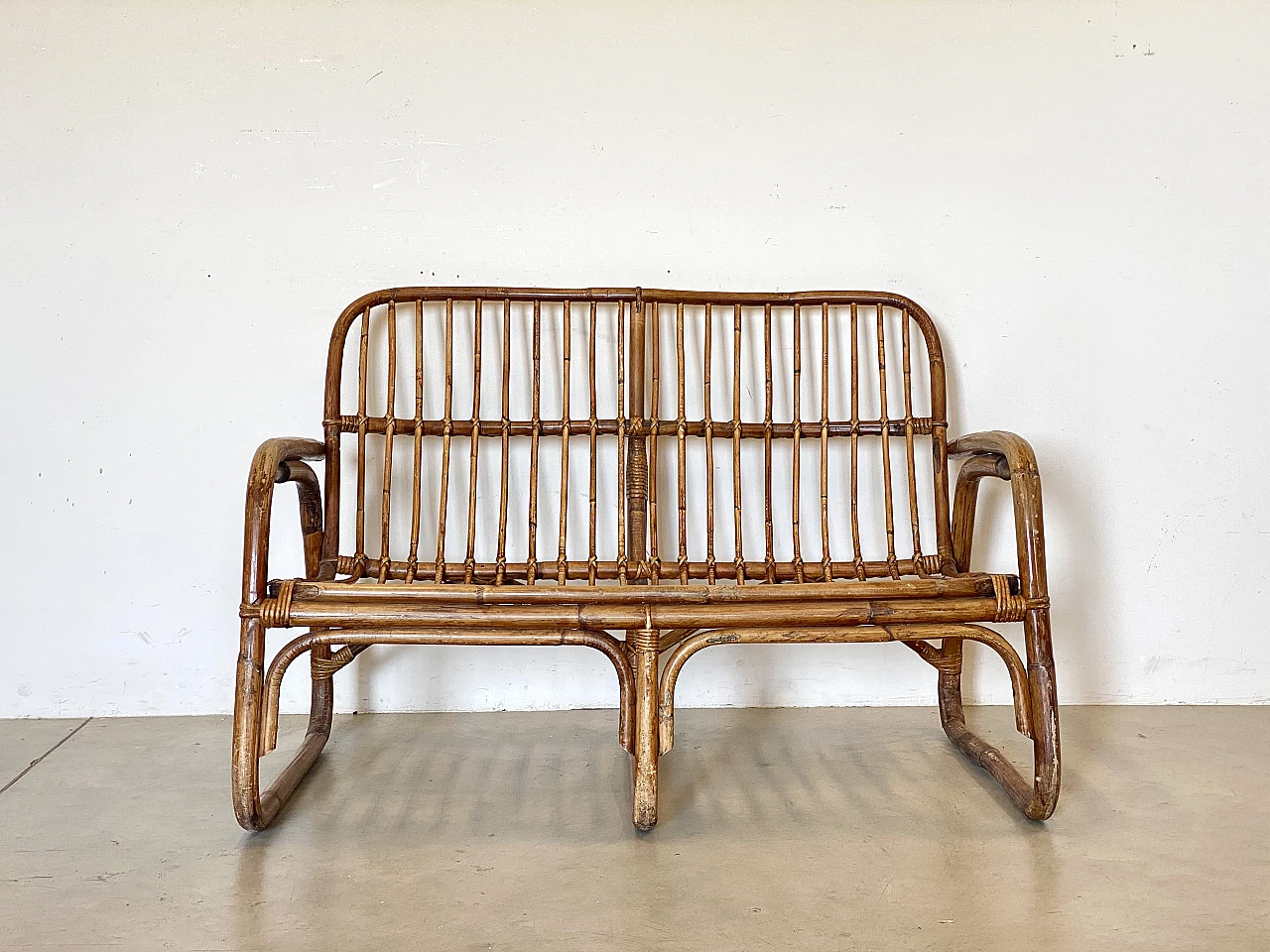 Bamboo sofa, 1970s 3