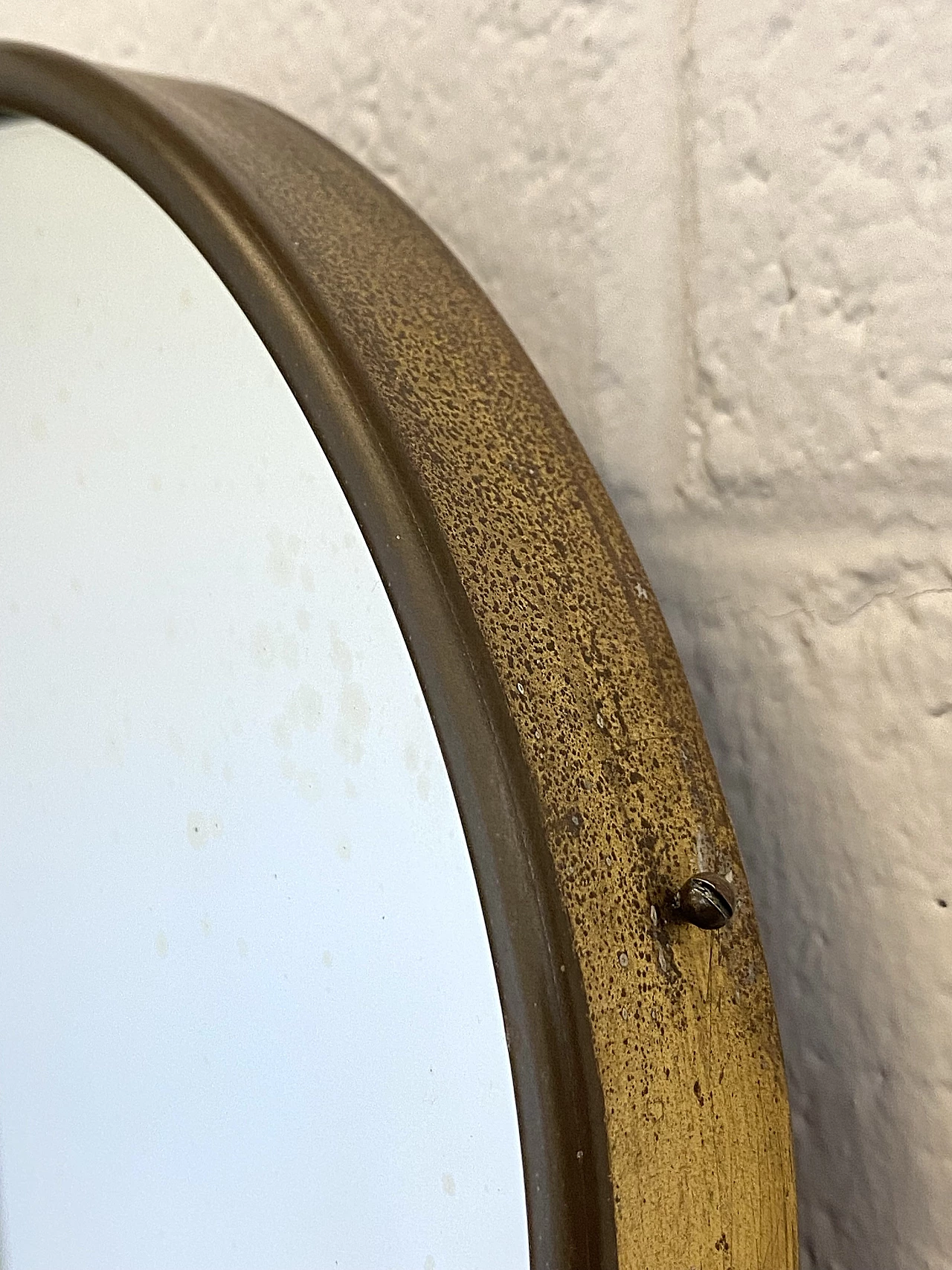 Mirror with shaped brass frame, 1950s 1