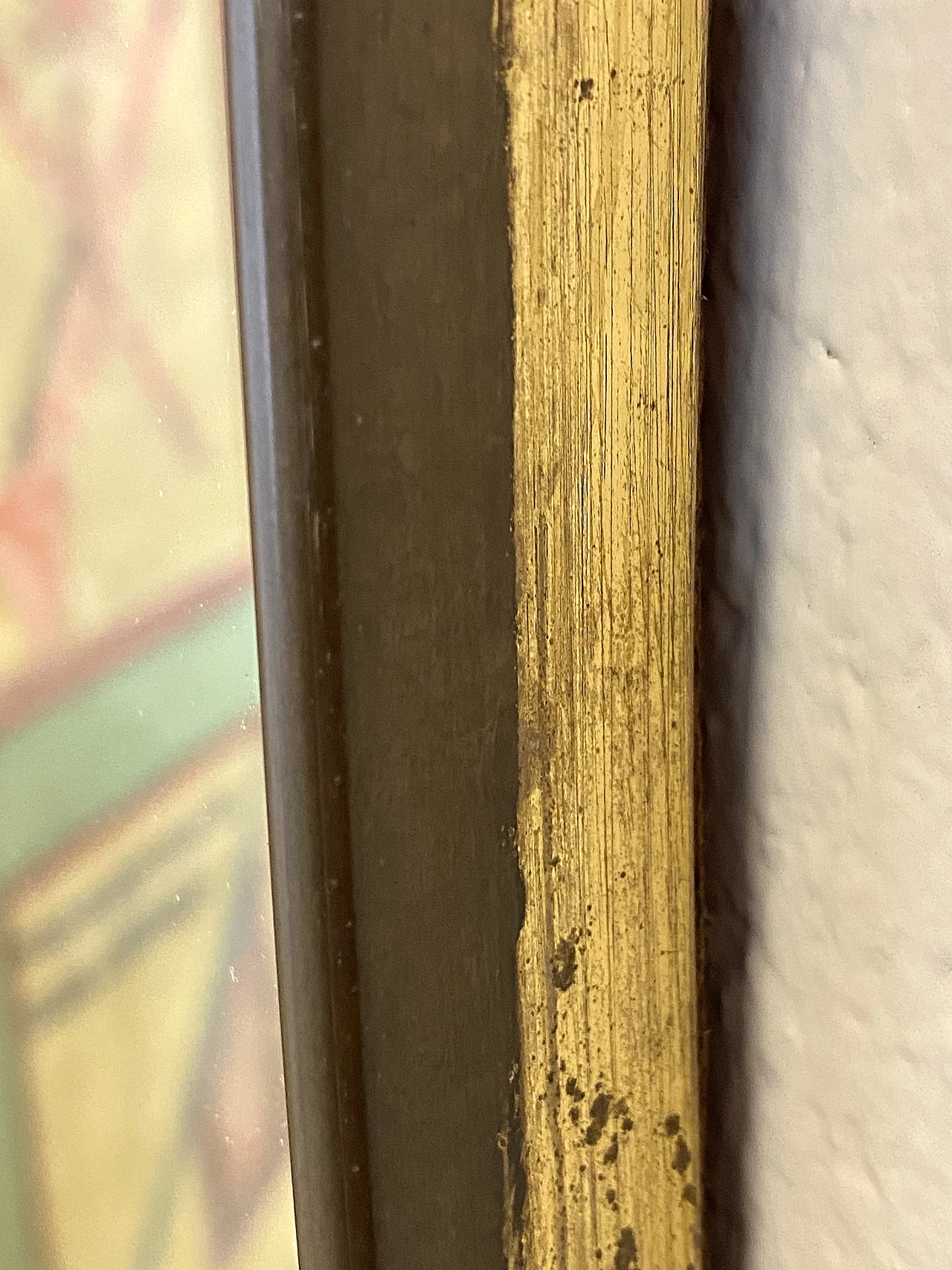 Specchio con cornice in ottone sagomato, anni '50 2