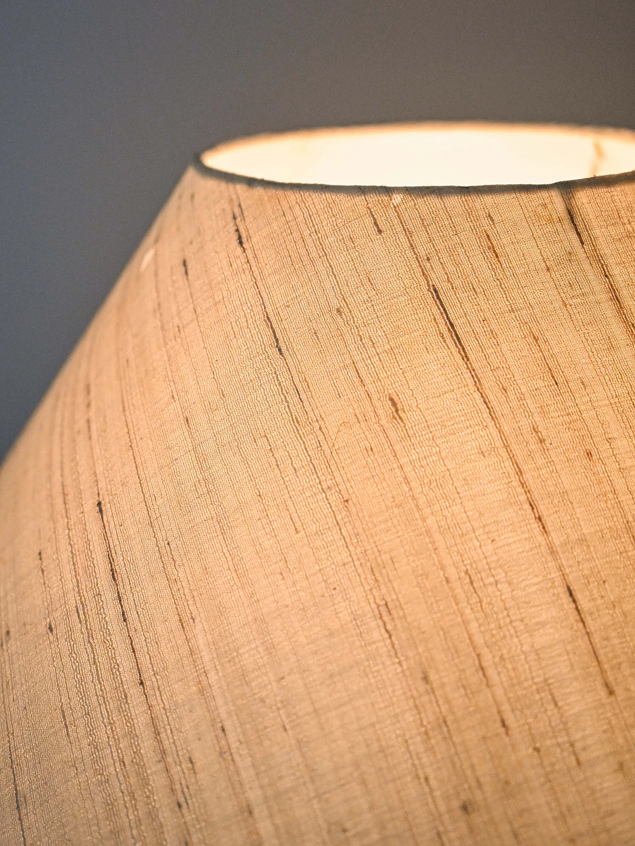 Floor lamp with gold base and fabric shade, 1960s 5